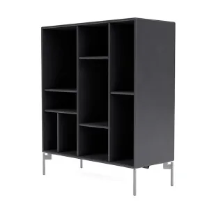 Montana Compile Decorative Shelf With Legs, Carbon Black/Matt Chrome