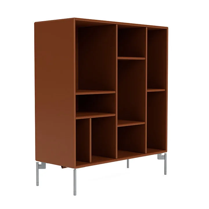 Montana Compile Decorative Shelf With Legs, Hazelnut/Matt Chrome