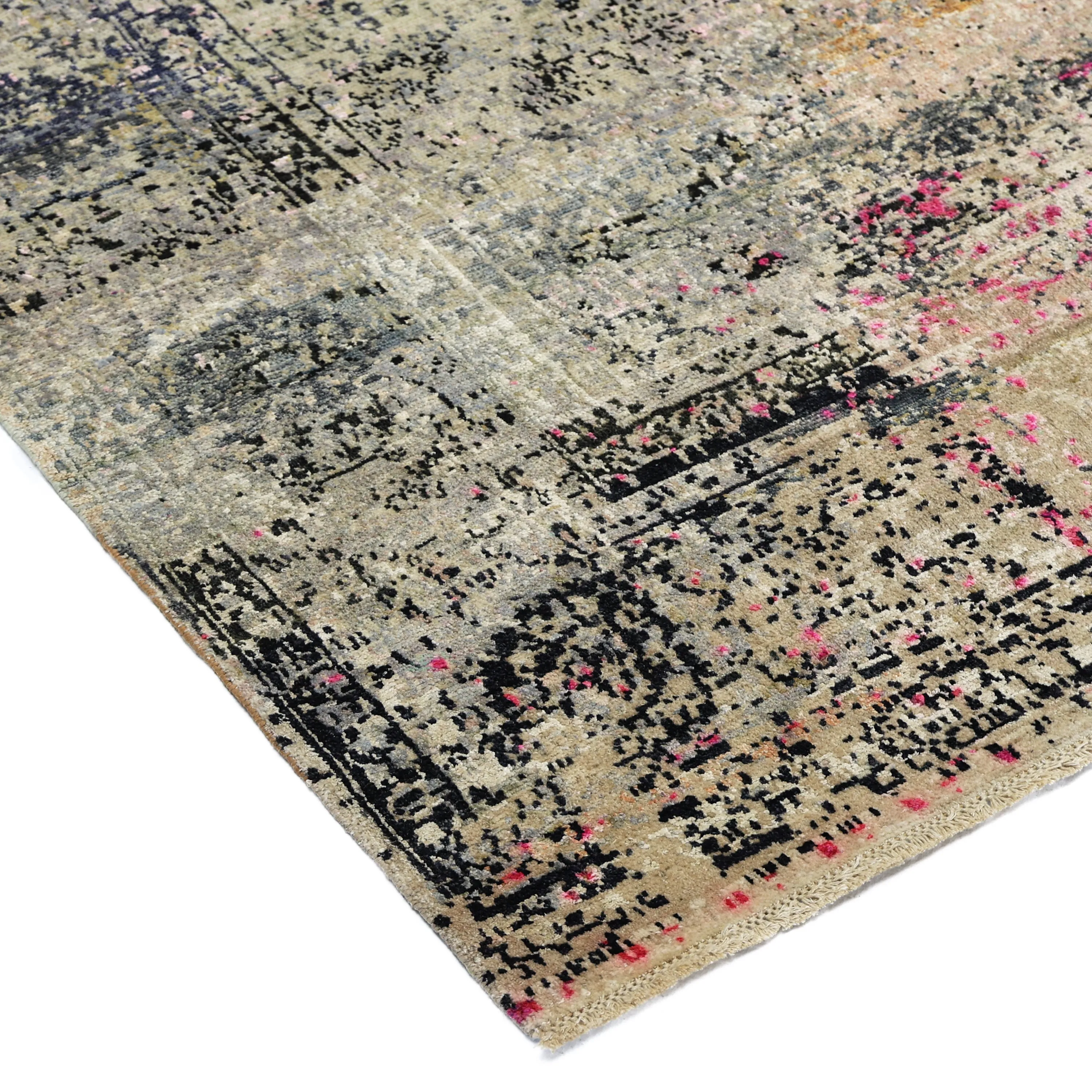 Multicolored Alchemy Transitional Silk Wool Blend Rug - 6'1" x 8'6"