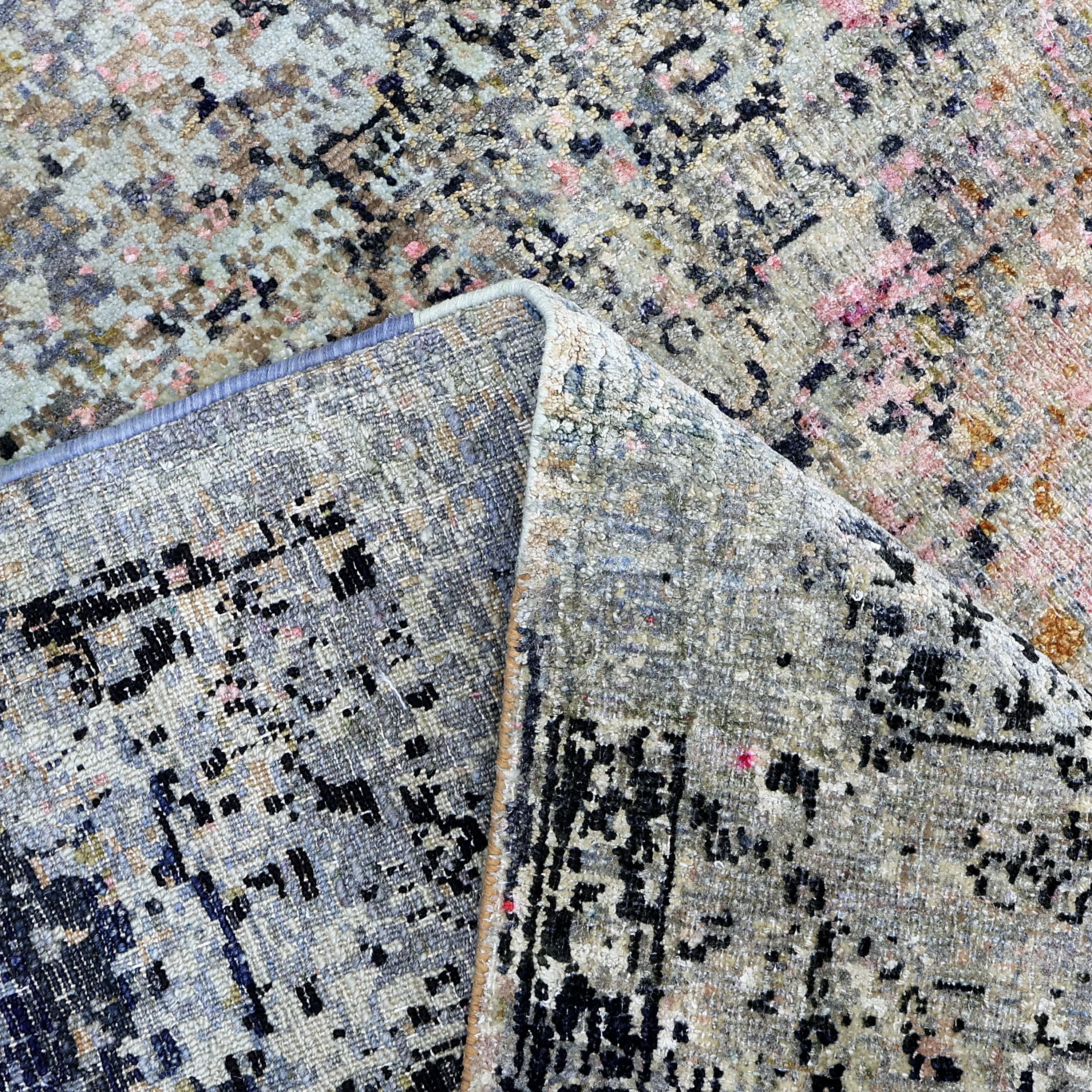 Multicolored Alchemy Transitional Silk Wool Blend Rug - 6'1" x 8'6"