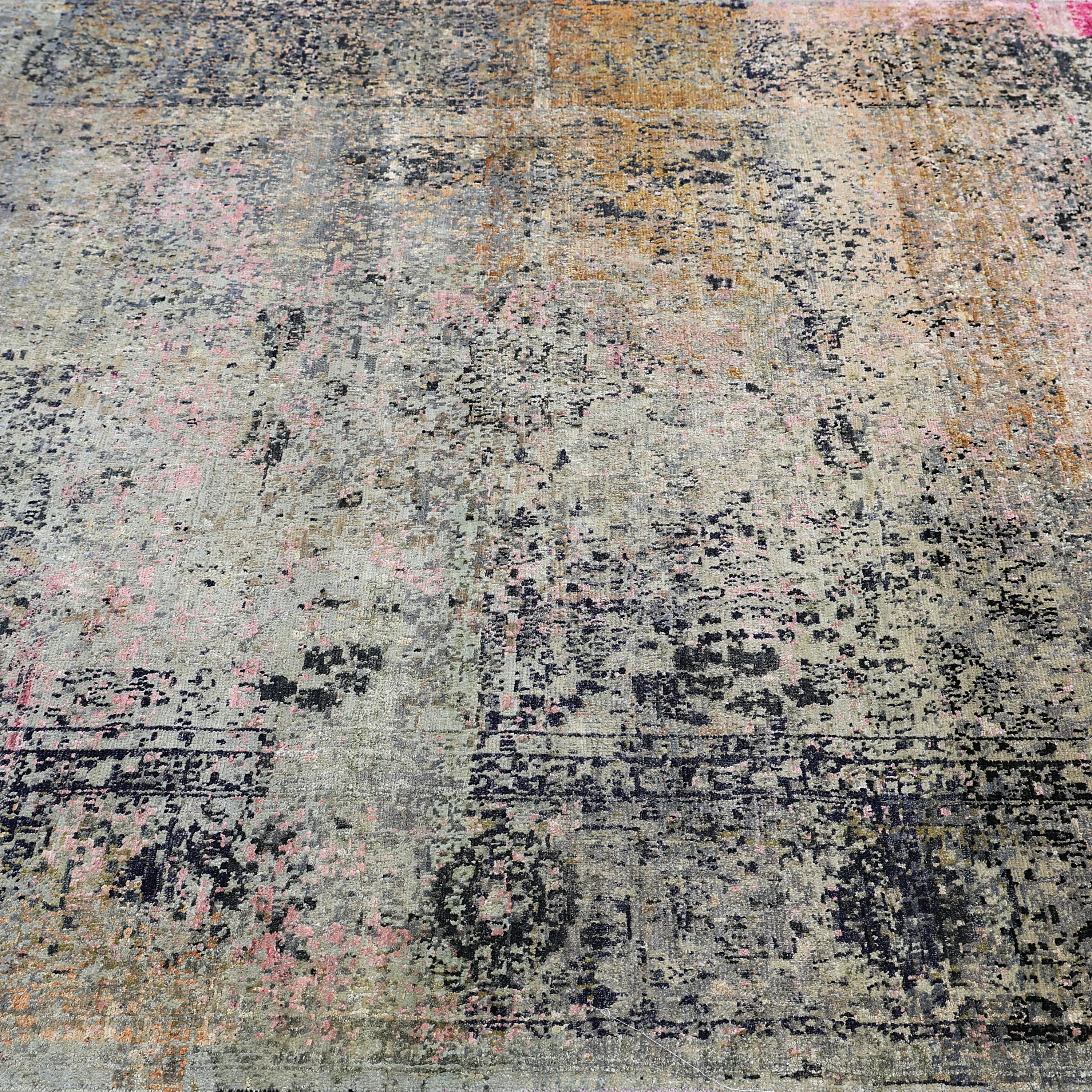 Multicolored Alchemy Transitional Silk Wool Blend Rug - 6'1" x 8'6"