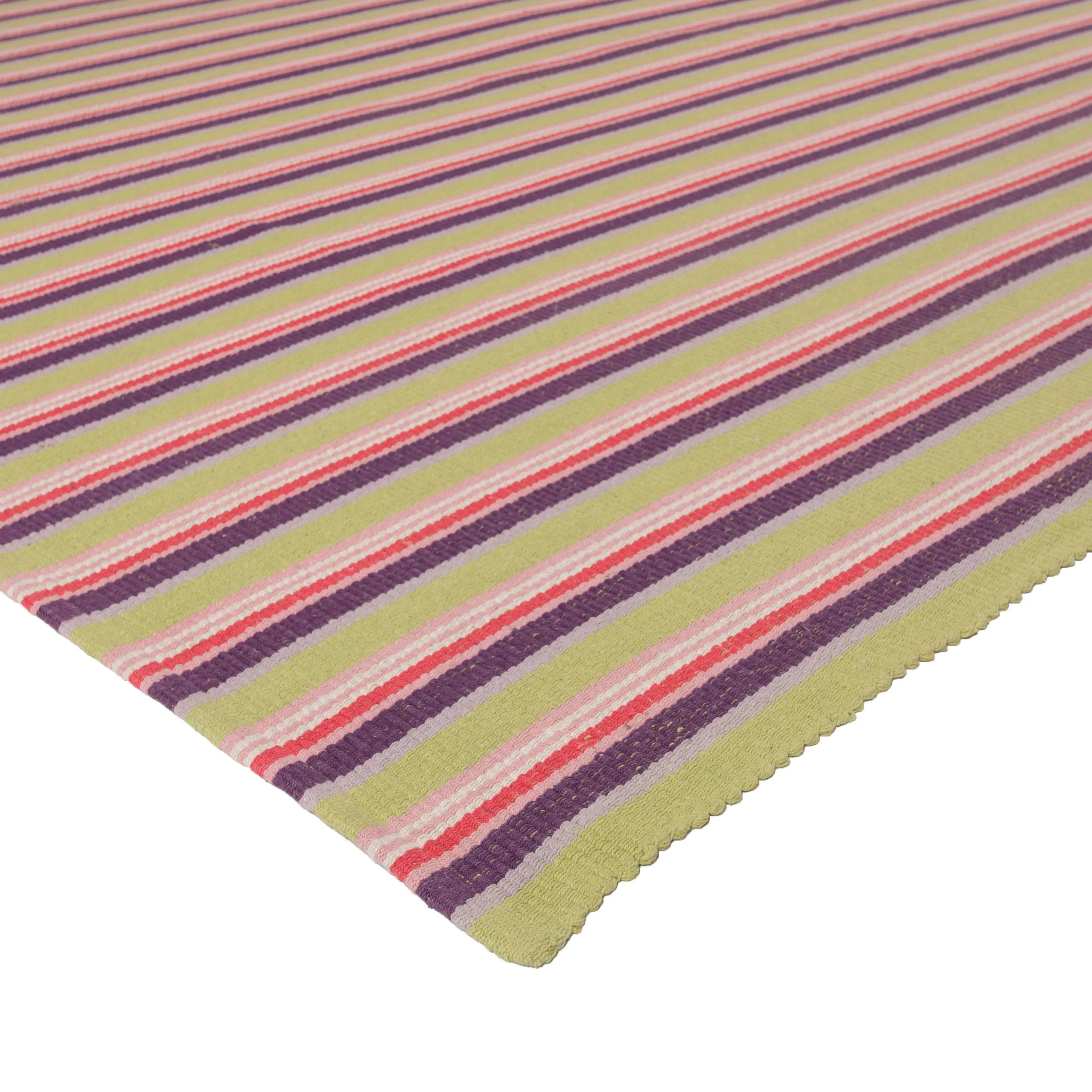 Multicolored Flatweave Cotton Rug - 8' x 10'