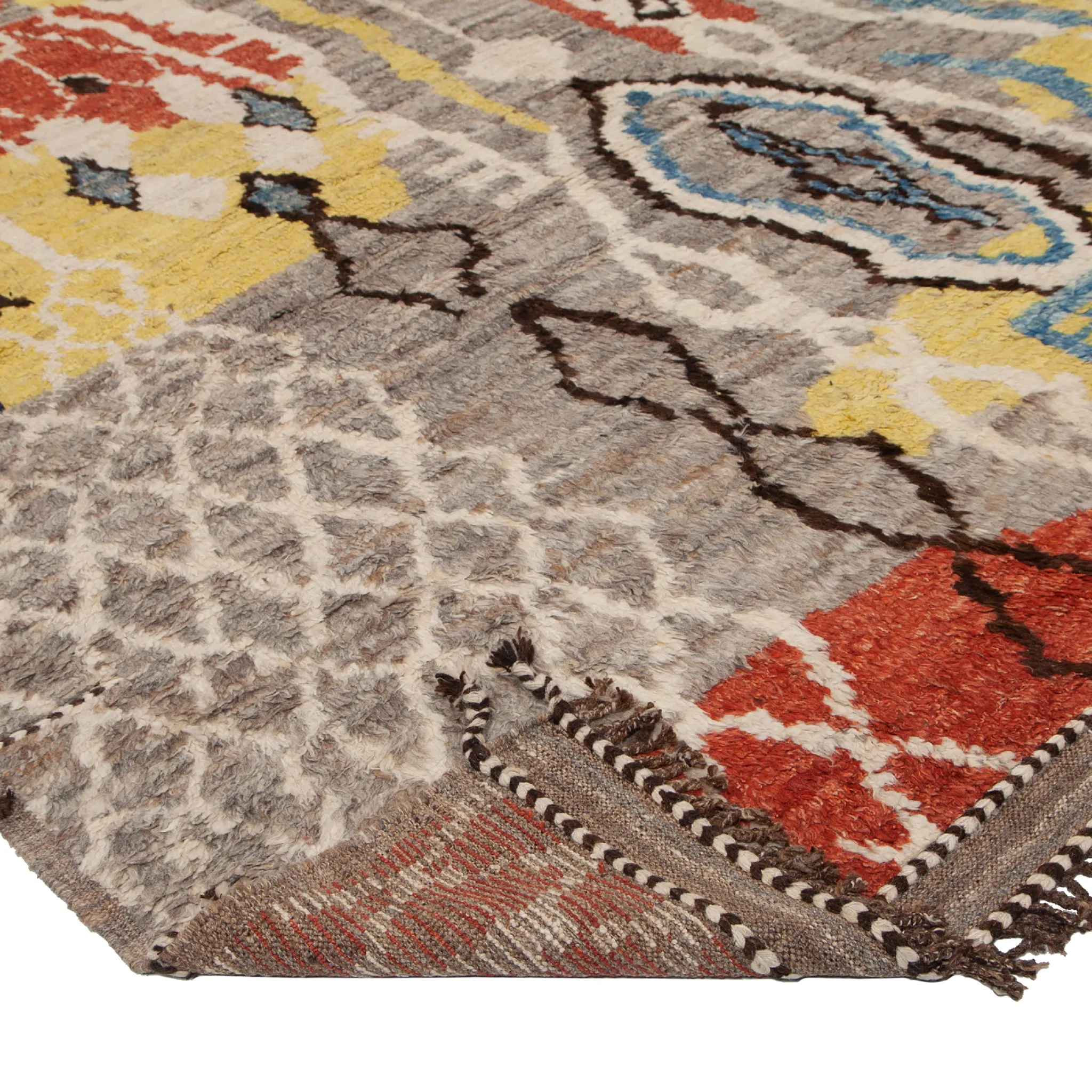 Multicolored Modern Wool Rug - 10'2'' x 13'