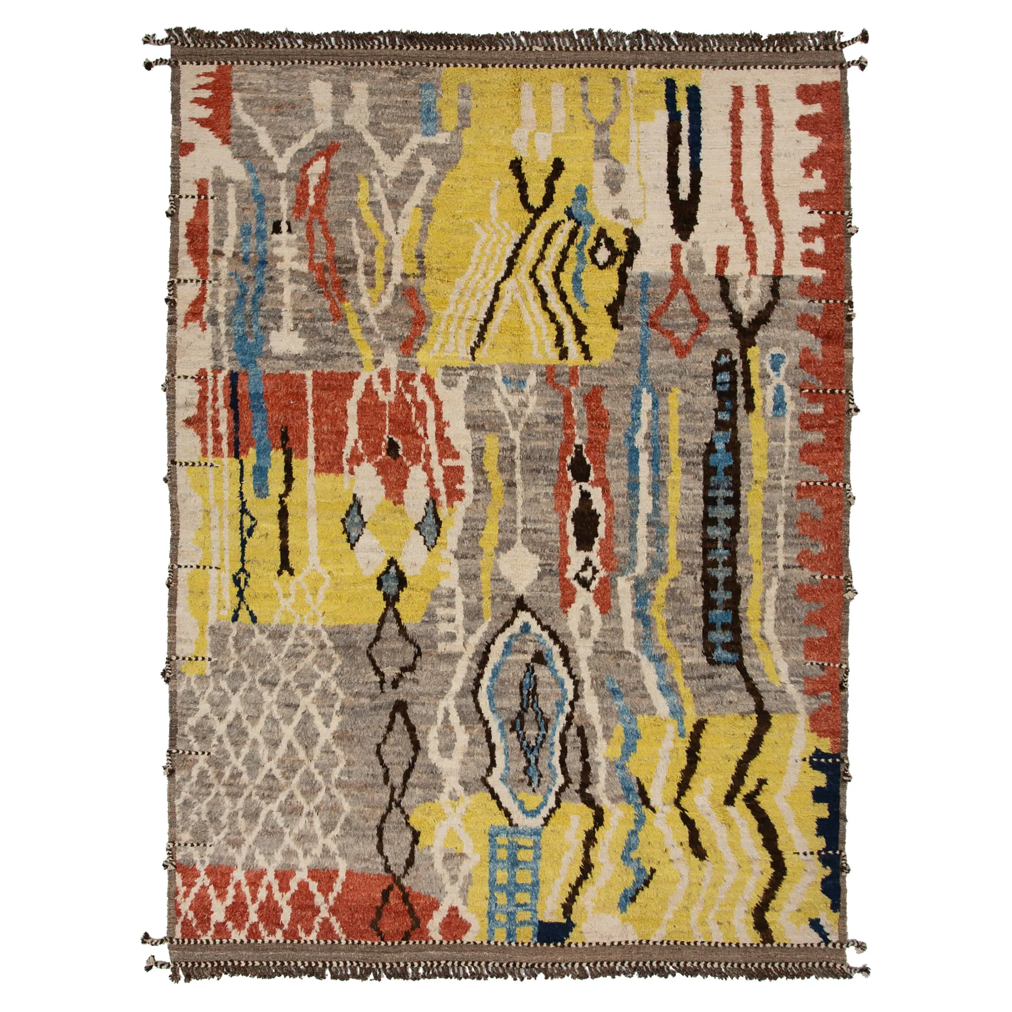 Multicolored Modern Wool Rug - 10'2'' x 13'