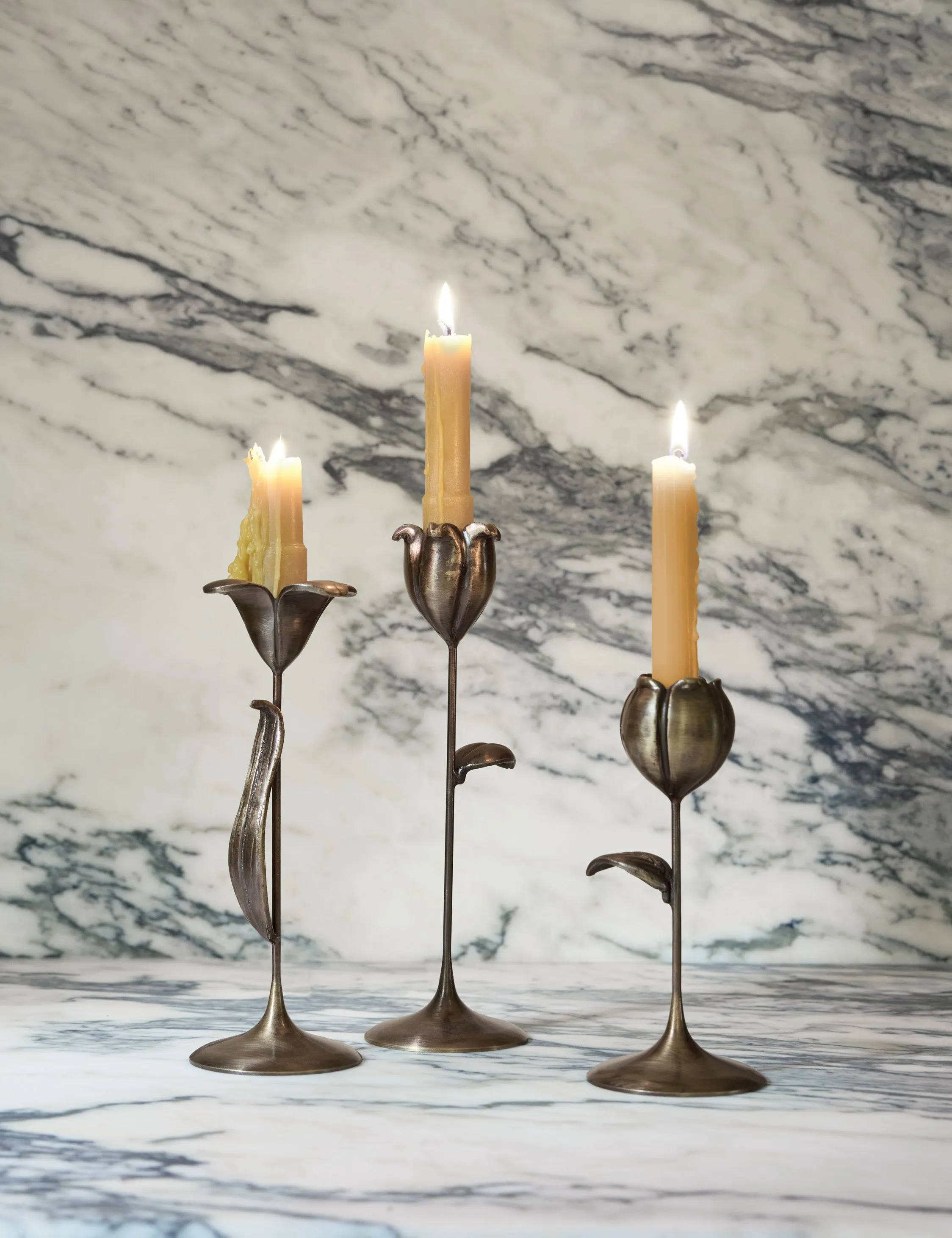 Olivia Floral Candlesticks (Set of 3) by Sarah Sherman Samuel Lulu and Georgia