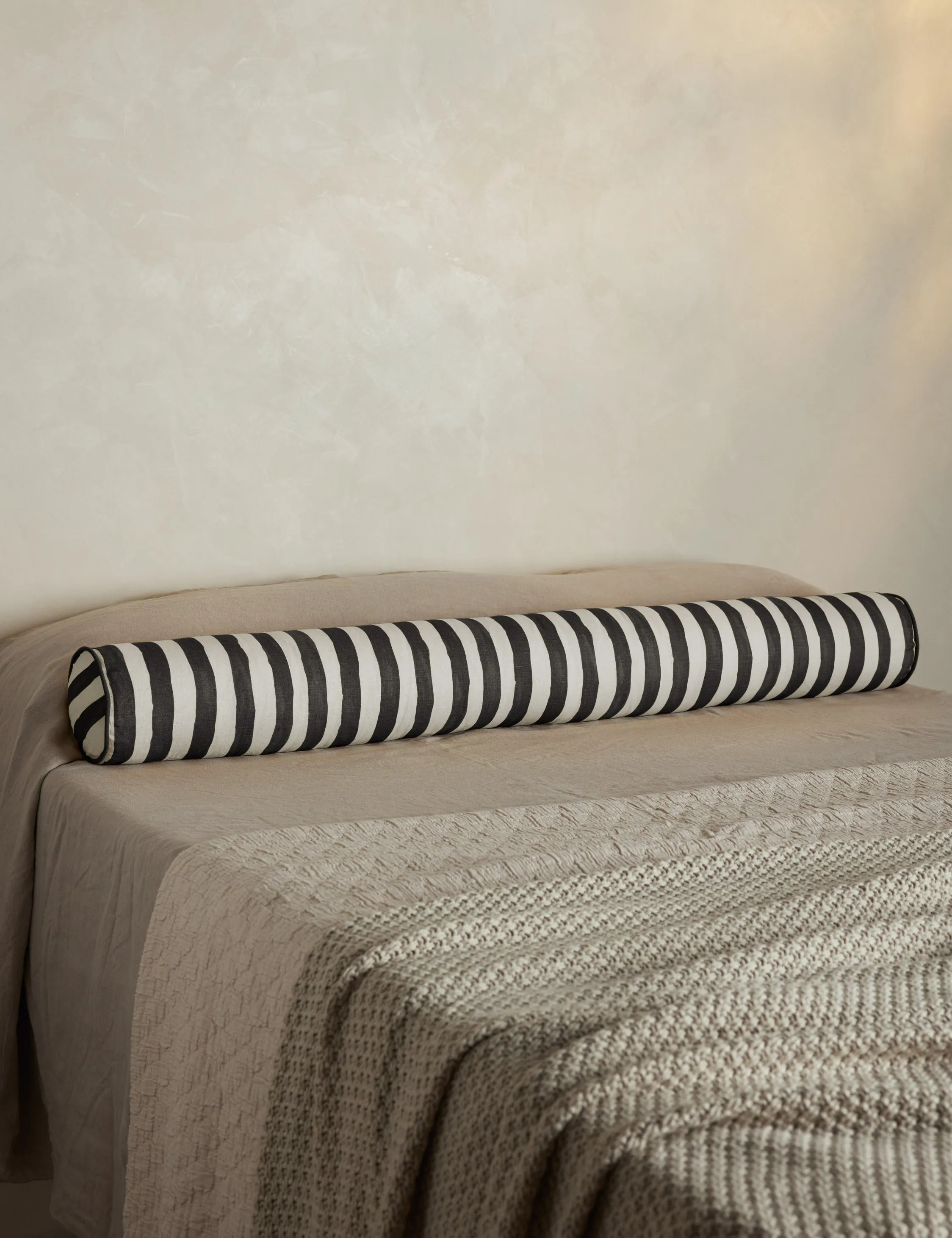 Painterly Stripe Linen Long Bolster Pillow by Sarah Sherman Samuel Lulu and Georgia