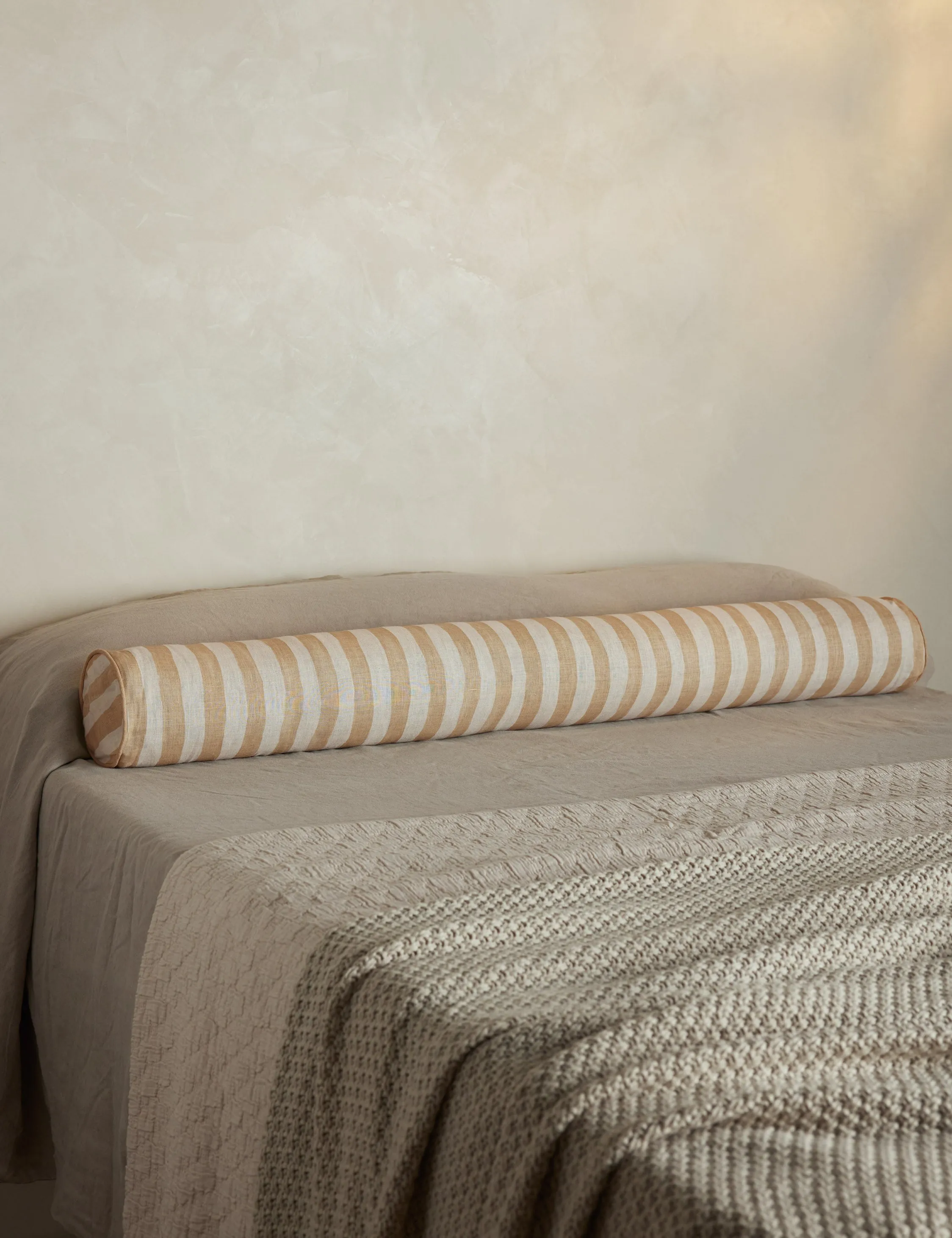 Painterly Stripe Linen Long Bolster Pillow by Sarah Sherman Samuel Lulu and Georgia