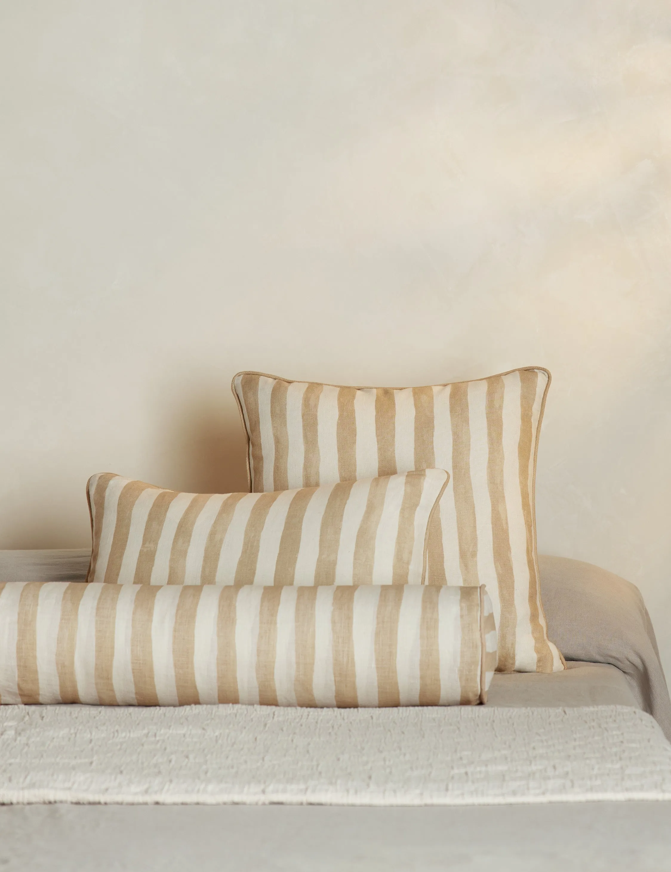 Painterly Stripe Linen Long Bolster Pillow by Sarah Sherman Samuel Lulu and Georgia
