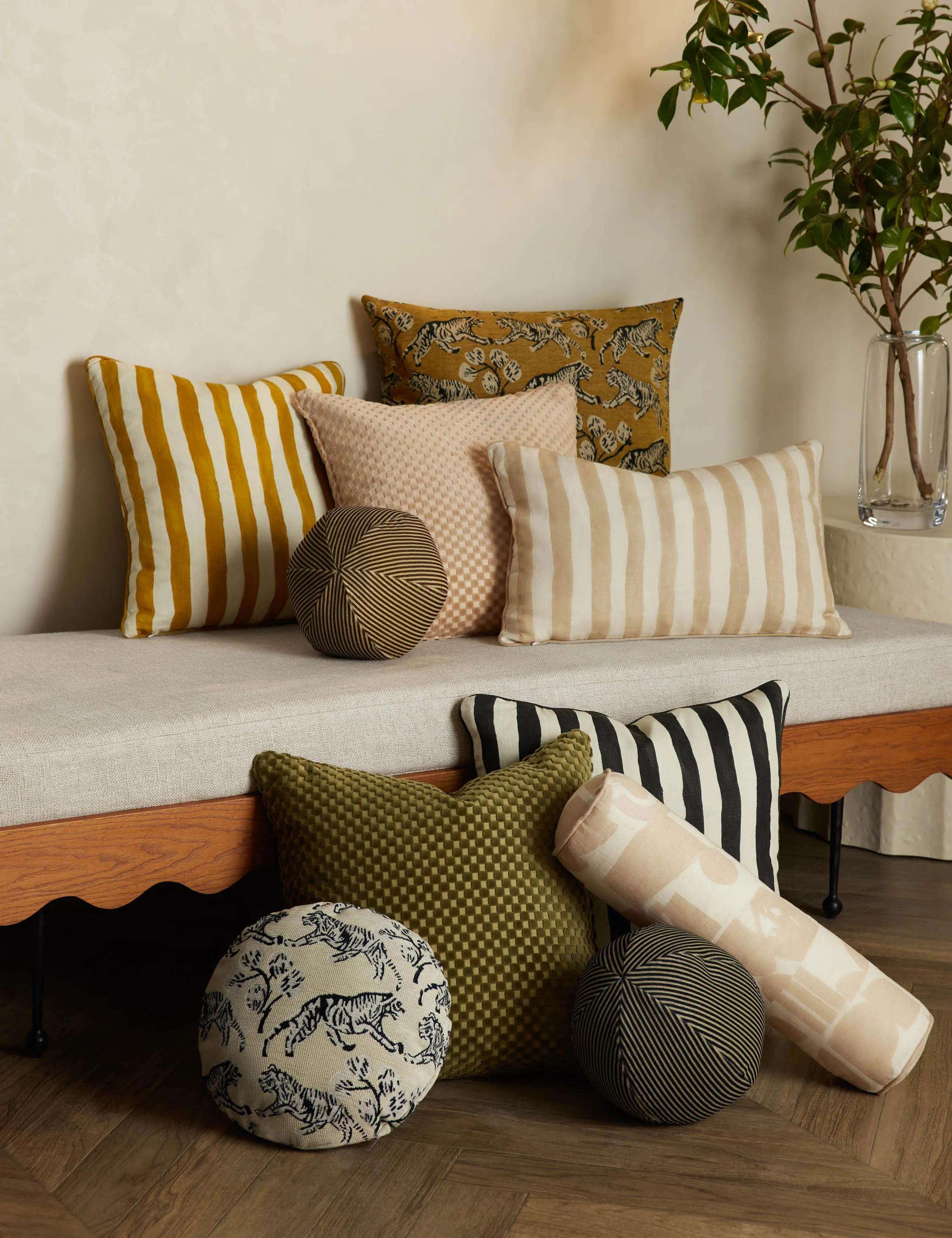 Painterly Stripe Linen Pillow by Sarah Sherman Samuel Lulu and Georgia