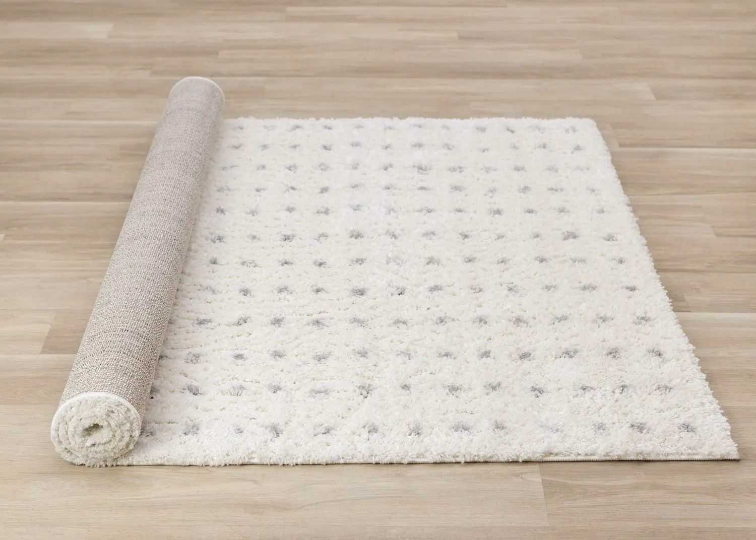 Palmer Casual Contemporary Speckled Area Rug - White Grey - 7' X 10'