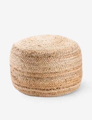 Patan Round Pouf, Natural Lulu and Georgia