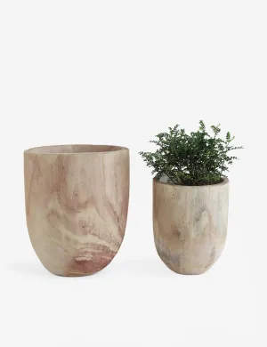 Patton Wood Planter Pots (Set of 2) Lulu and Georgia