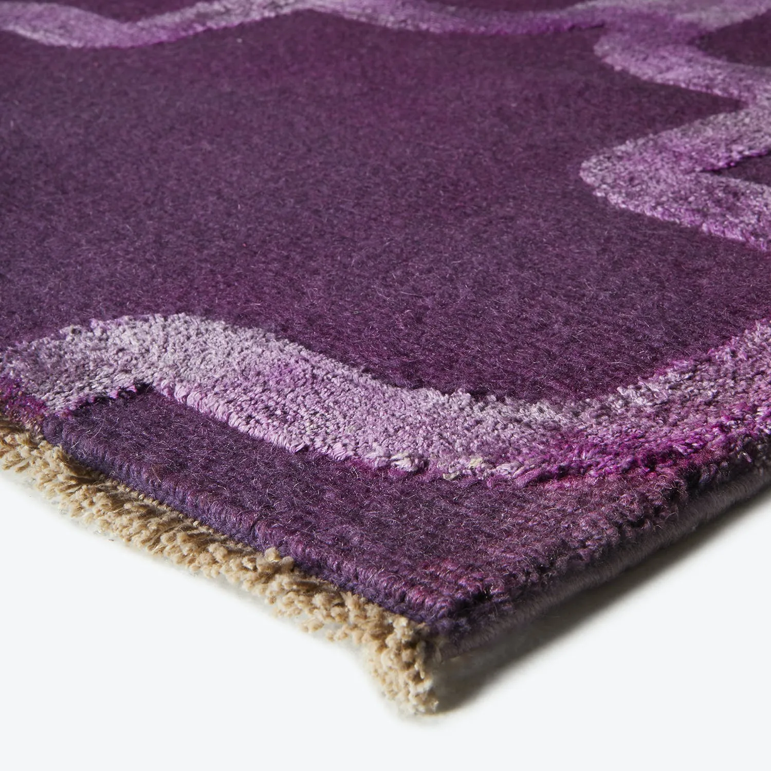 Purple Overdyed Mosaic Wool Rug - 5'11" x 8'11"