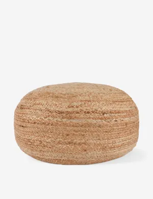 Rao Jute Indoor / Outdoor Round Pouf, 29" x 29", Natural Lulu and Georgia