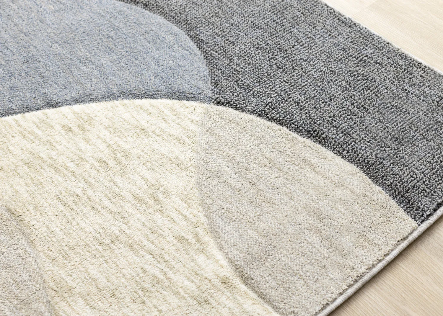 Recycled Polyester Modern Teardrop Area Rug - Blue Grey - 8' X 11'