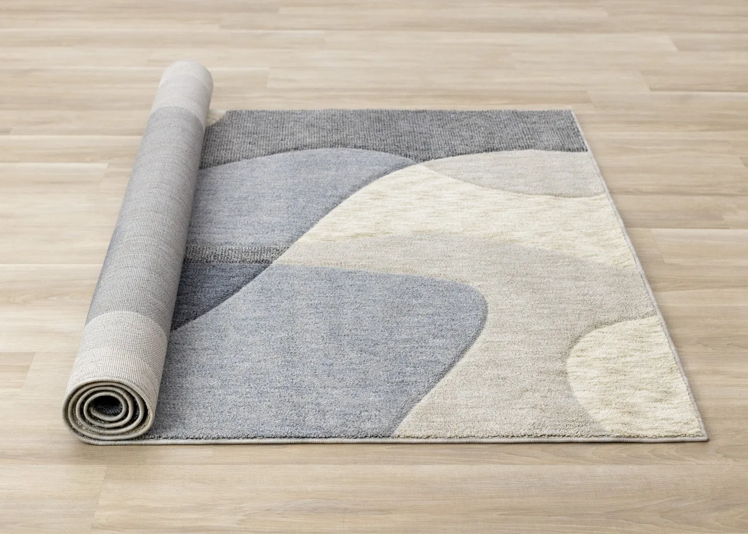 Recycled Polyester Modern Teardrop Area Rug - Blue Grey - 8' X 11'