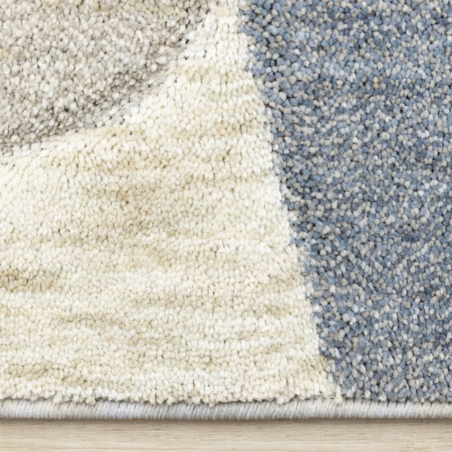 Recycled Polyester Modern Teardrop Area Rug - Blue Grey - 8' X 11'