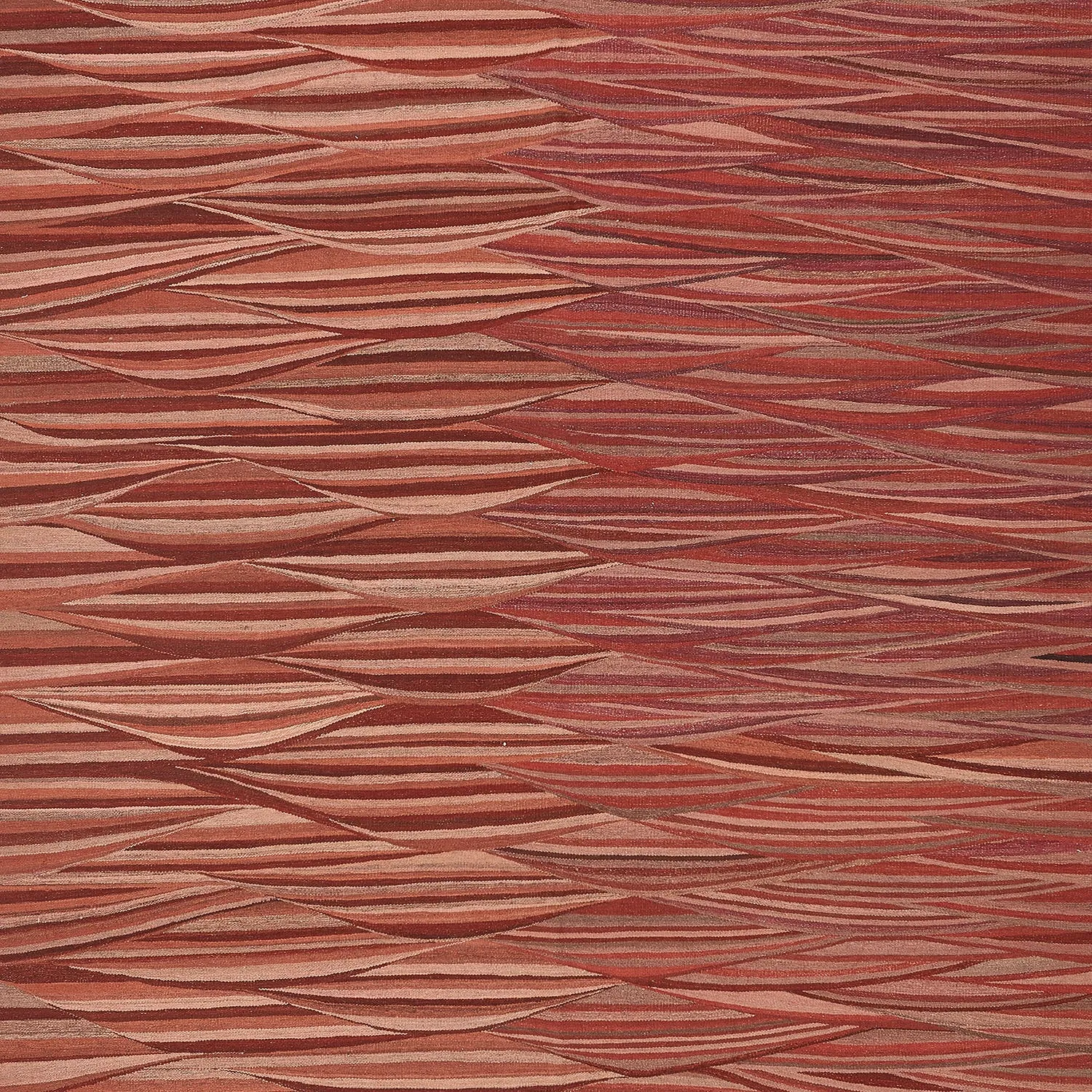 Red Turkish Flatweave Wool Rug - 7'11" x 9'9"
