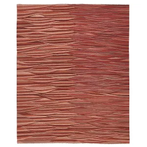 Red Turkish Flatweave Wool Rug - 7'11" x 9'9"
