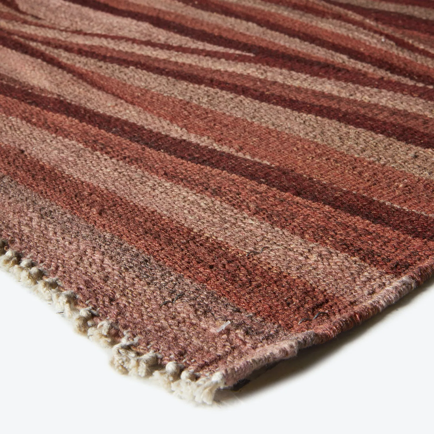 Red Turkish Flatweave Wool Rug - 7'11" x 9'9"
