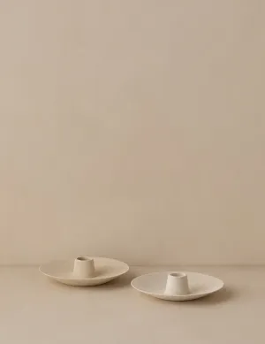 Round Taper Holders (Set of 2) by Itza Wood Lulu and Georgia
