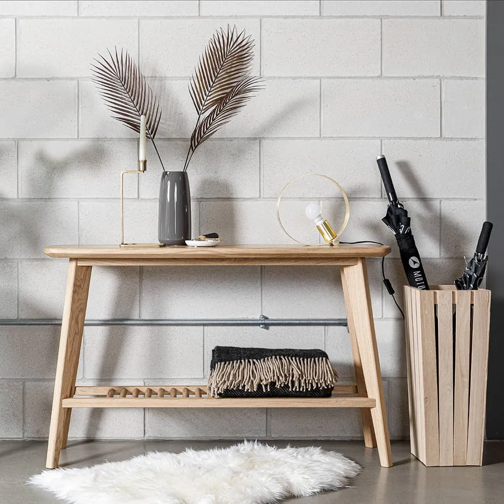 Salters Oak Console Table With Storage Funky Chunky