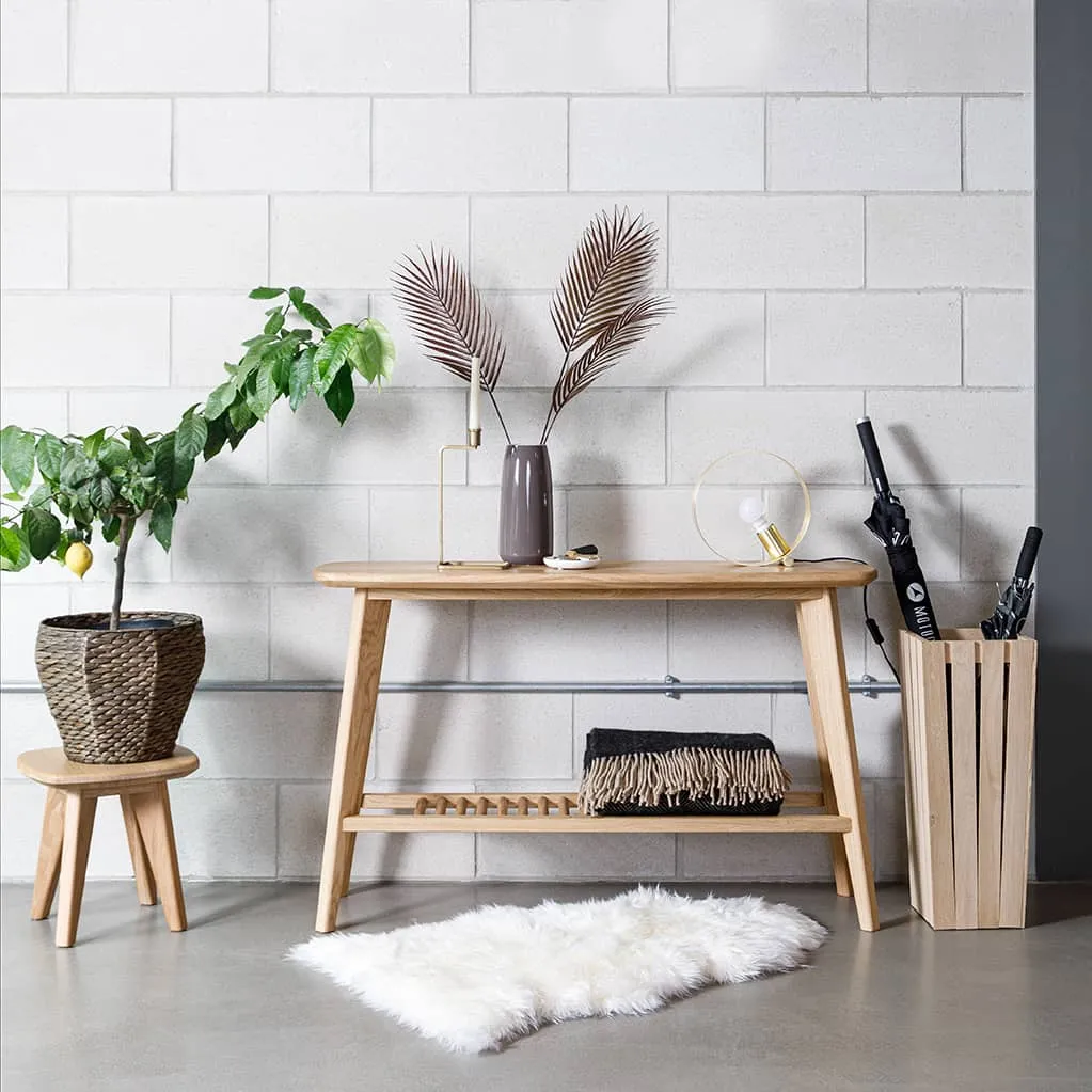 Salters Oak Console Table With Storage Funky Chunky