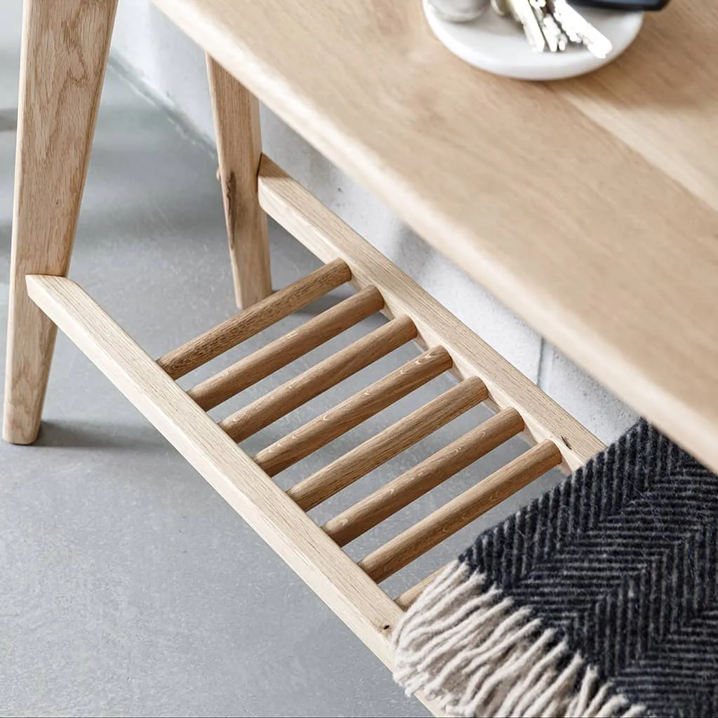 Salters Oak Console Table With Storage Funky Chunky