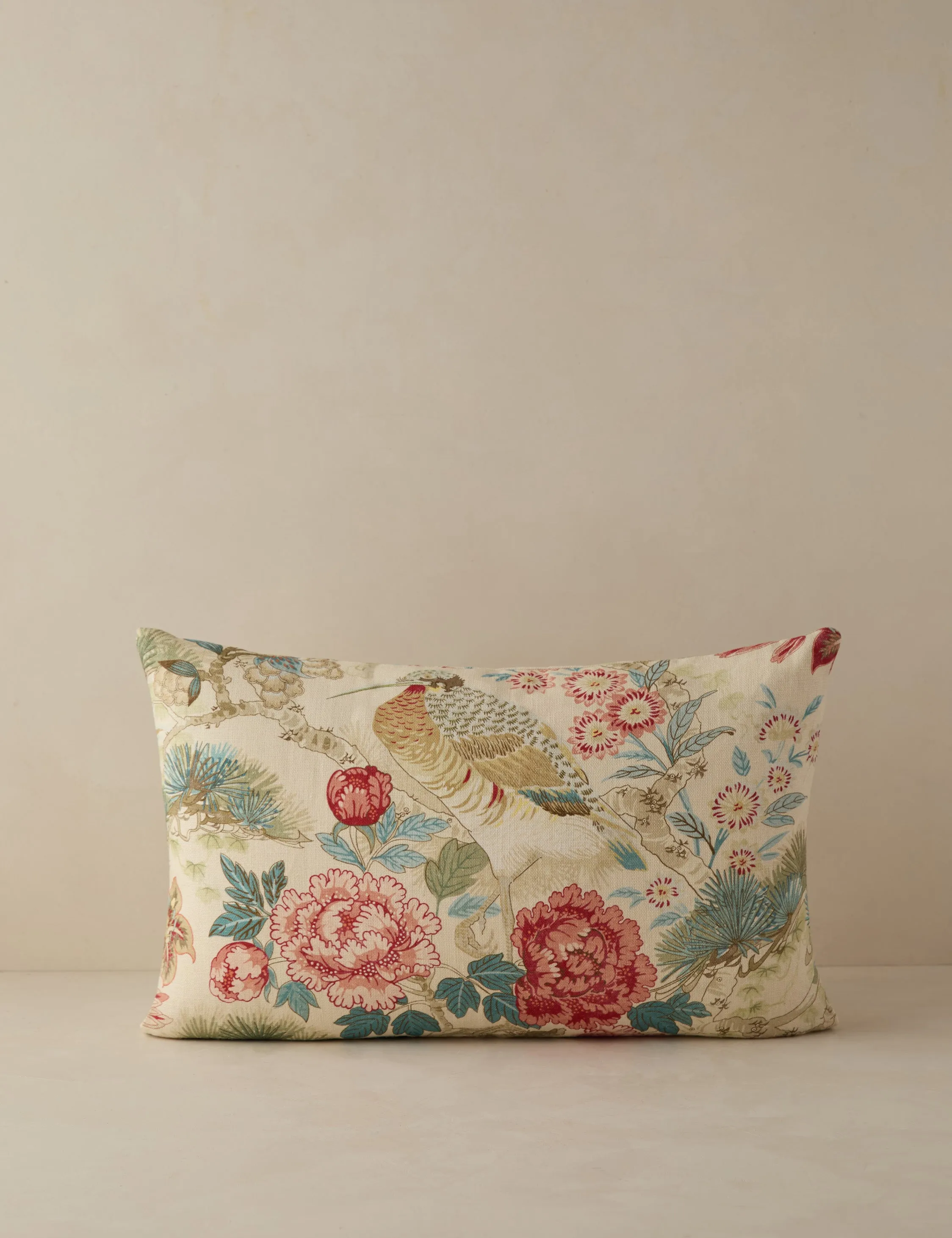 Shenyang Print Linen Pillow by Scalamandre Lulu and Georgia