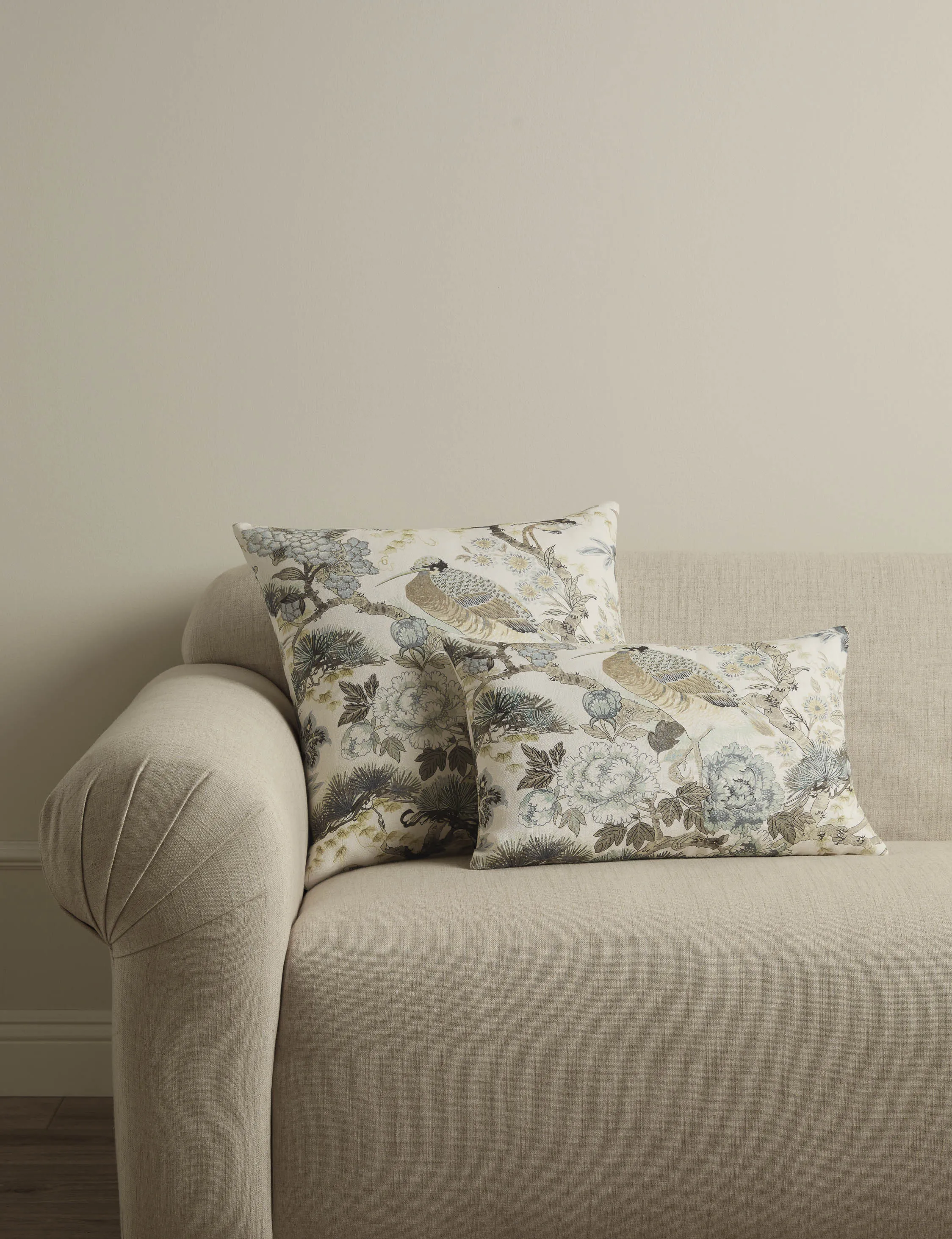 Shenyang Print Linen Pillow by Scalamandre Lulu and Georgia