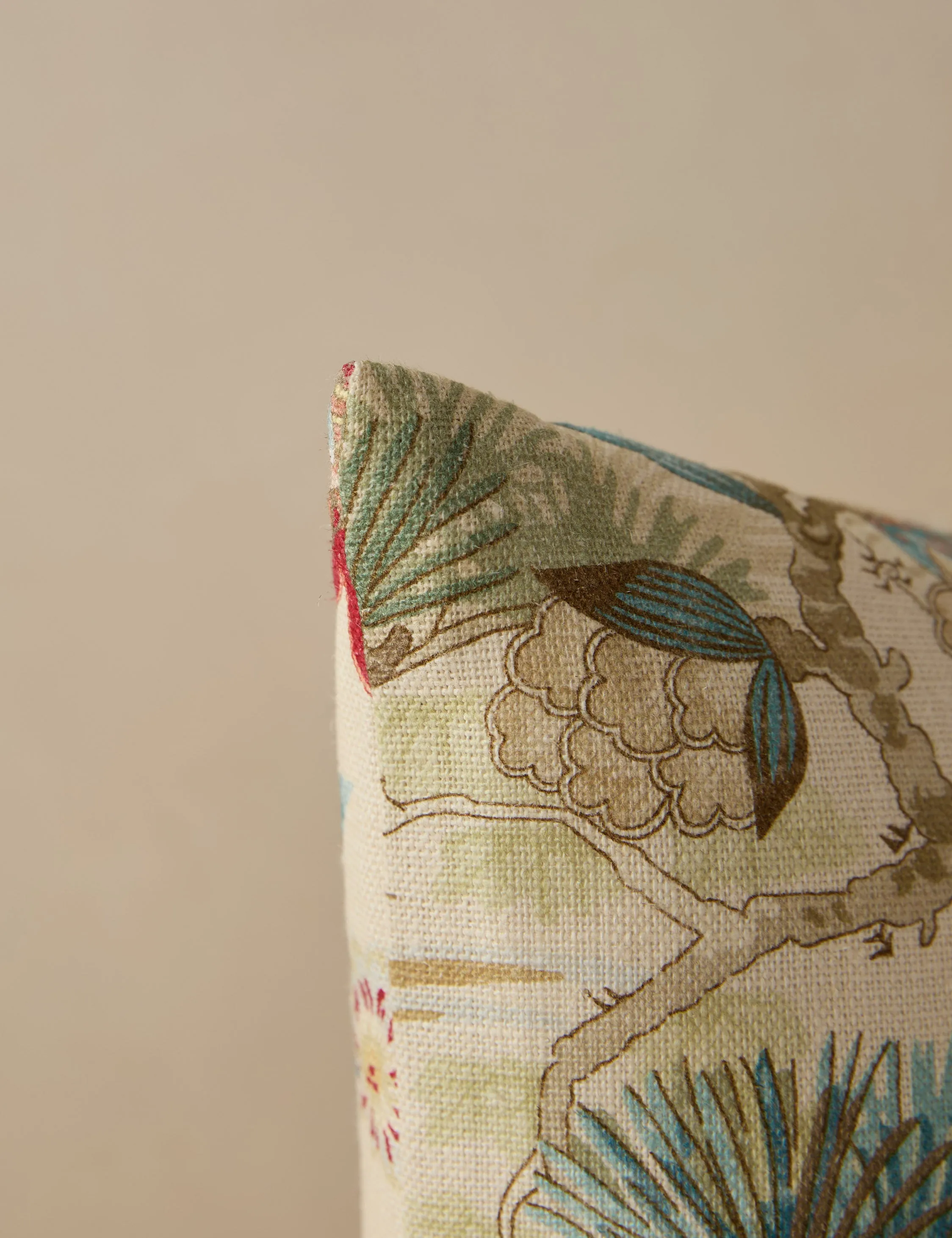 Shenyang Print Linen Pillow by Scalamandre Lulu and Georgia