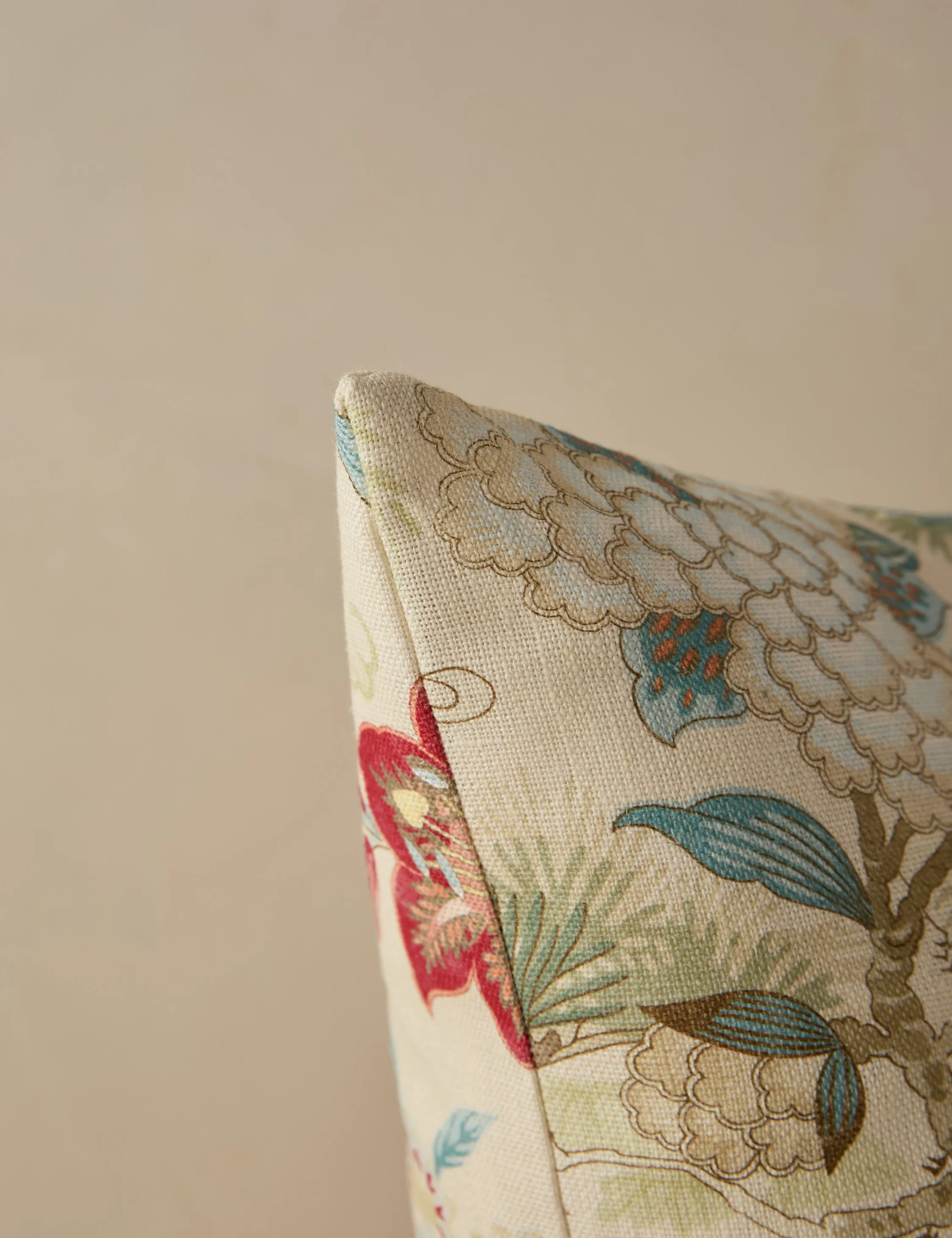 Shenyang Print Linen Pillow by Scalamandre Lulu and Georgia