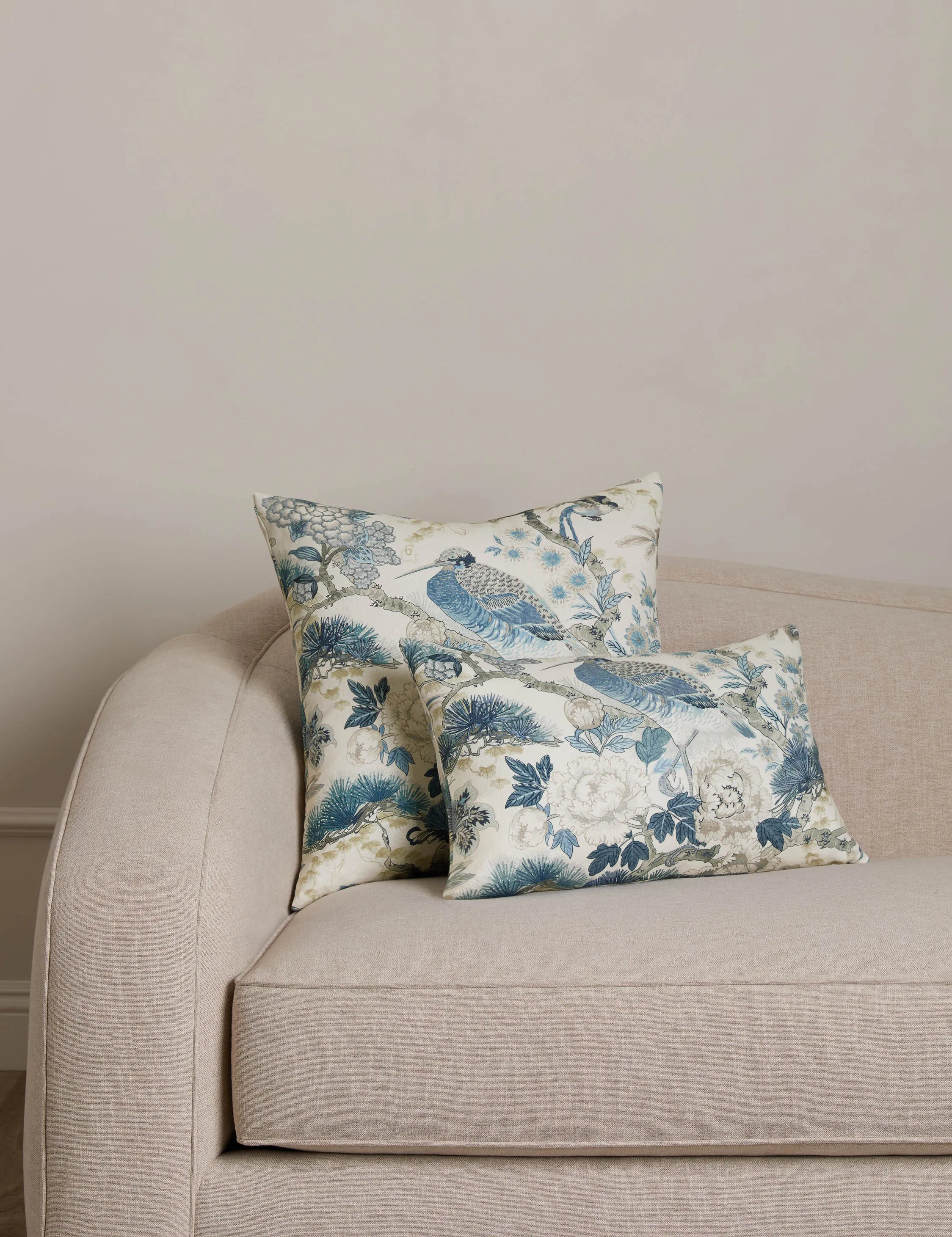 Shenyang Print Linen Pillow by Scalamandre Lulu and Georgia