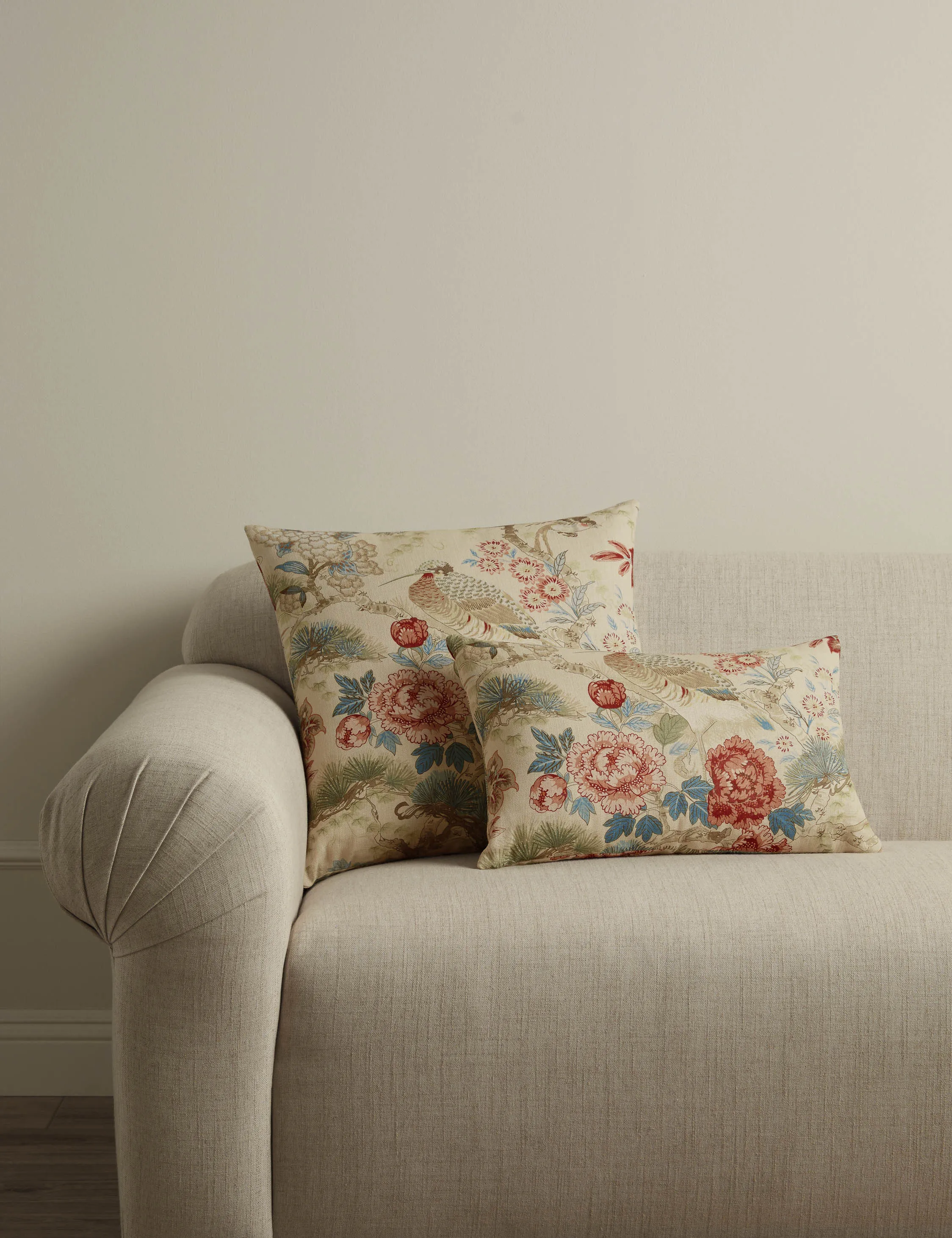 Shenyang Print Linen Pillow by Scalamandre Lulu and Georgia