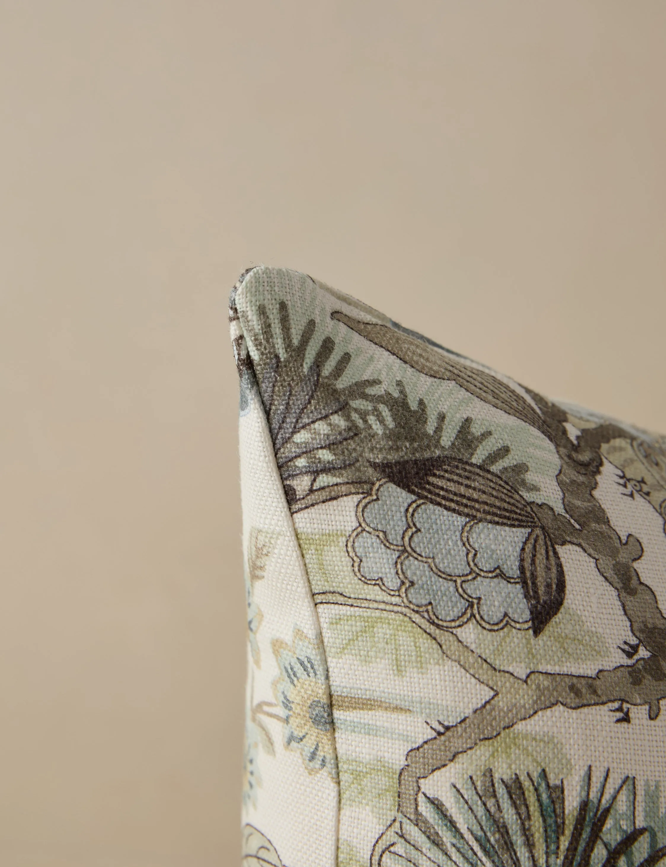 Shenyang Print Linen Pillow by Scalamandre Lulu and Georgia