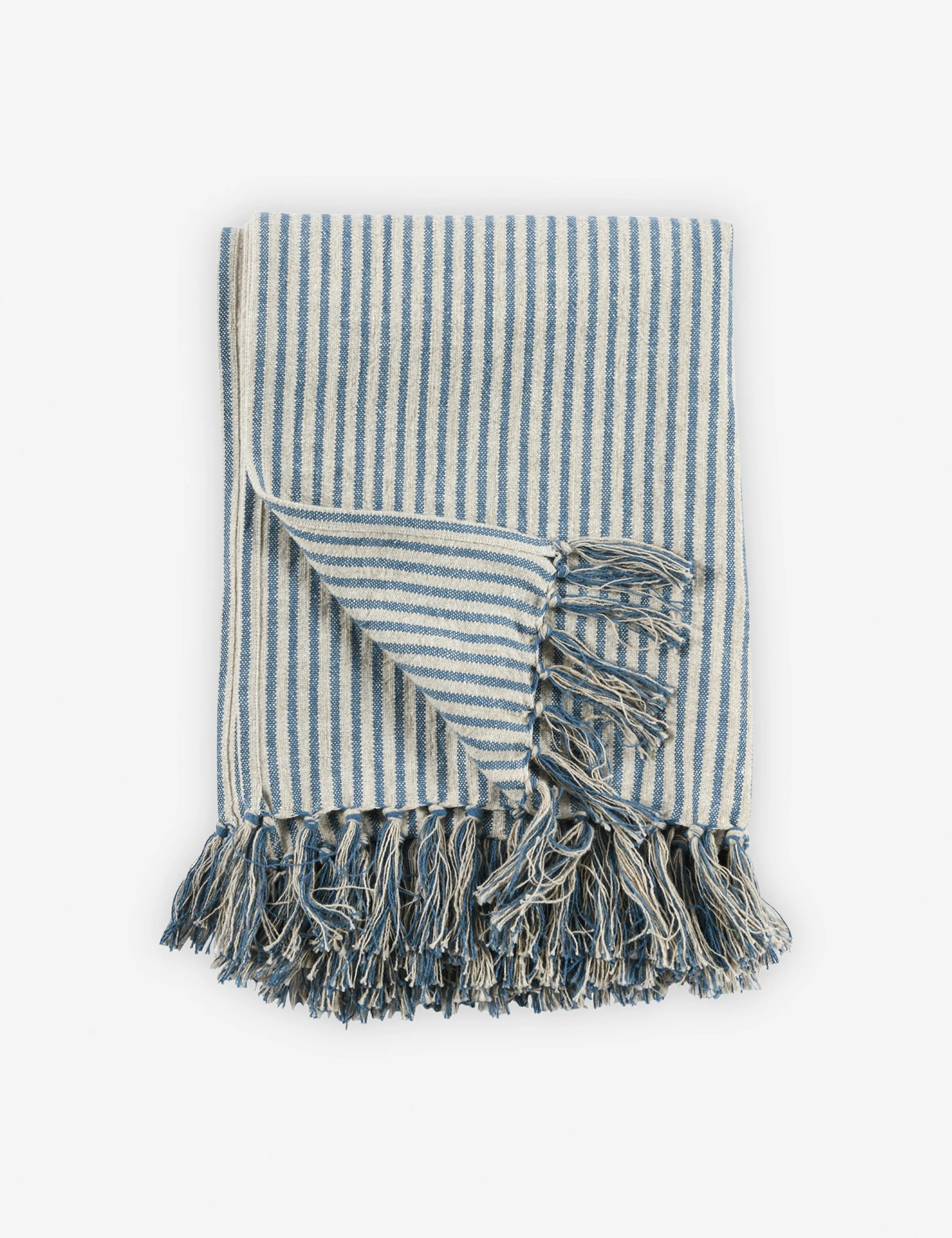 Stasiya Indoor / Outdoor Throw, 50" x  70", Blue and Natural Lulu and Georgia