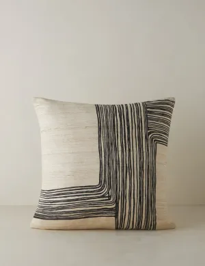 Striations Silk Pillow by Élan Byrd Lulu and Georgia