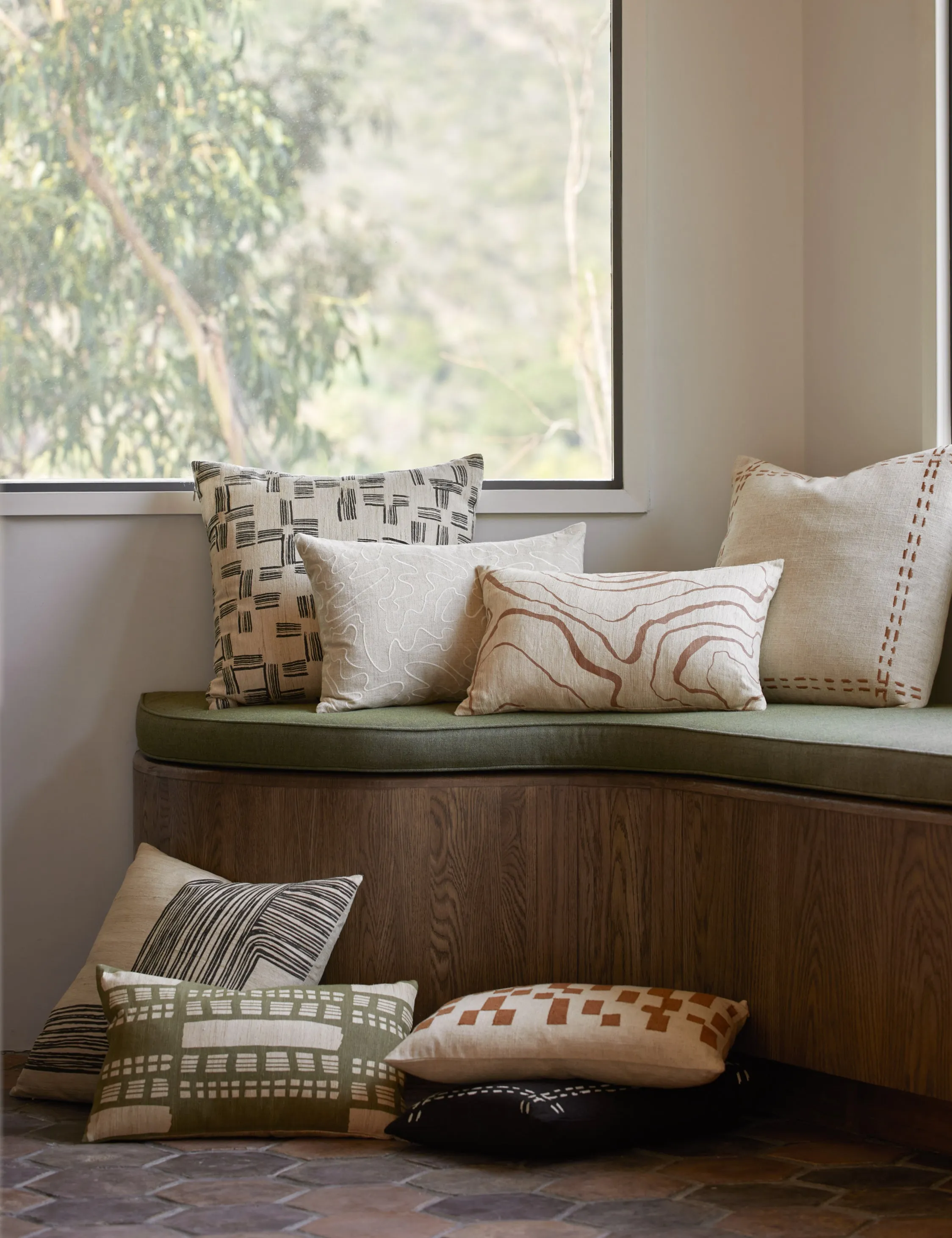 Striations Silk Pillow by Élan Byrd Lulu and Georgia
