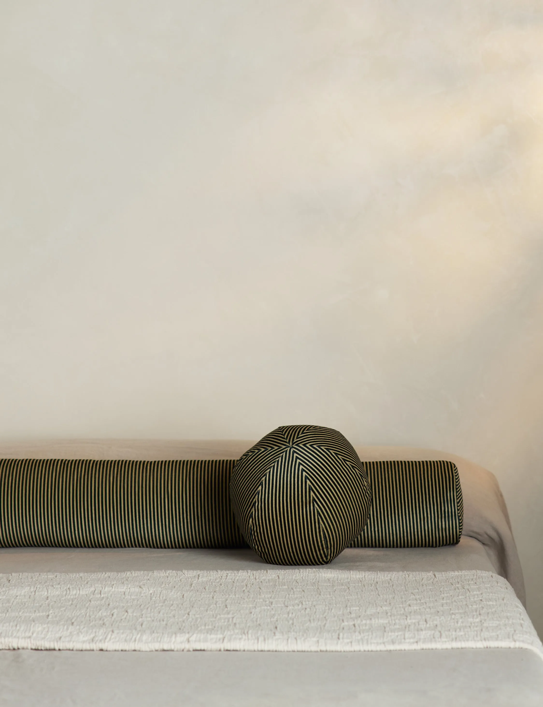 Striped Velvet Long Bolster Pillow by Sarah Sherman Samuel Lulu and Georgia