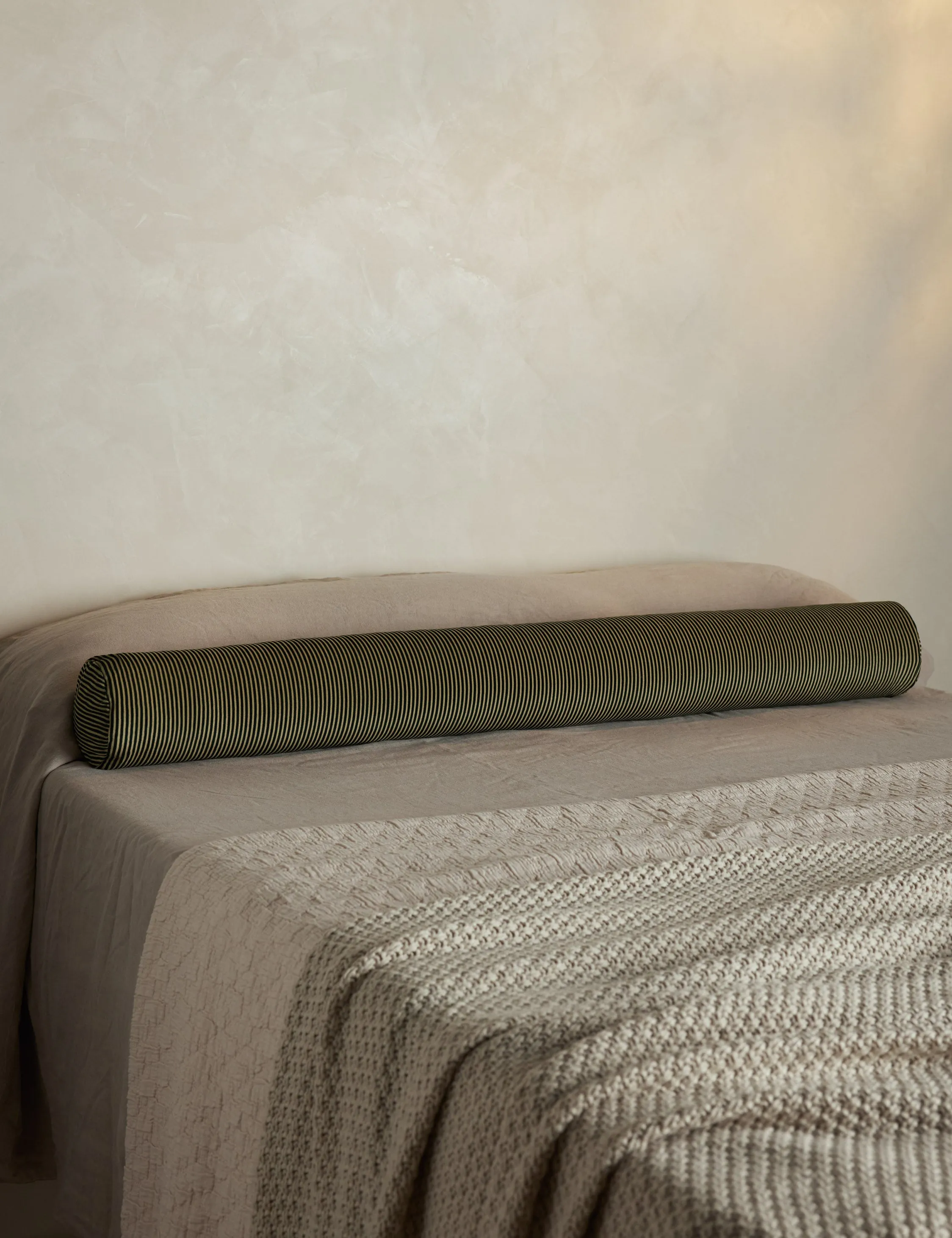 Striped Velvet Long Bolster Pillow by Sarah Sherman Samuel Lulu and Georgia