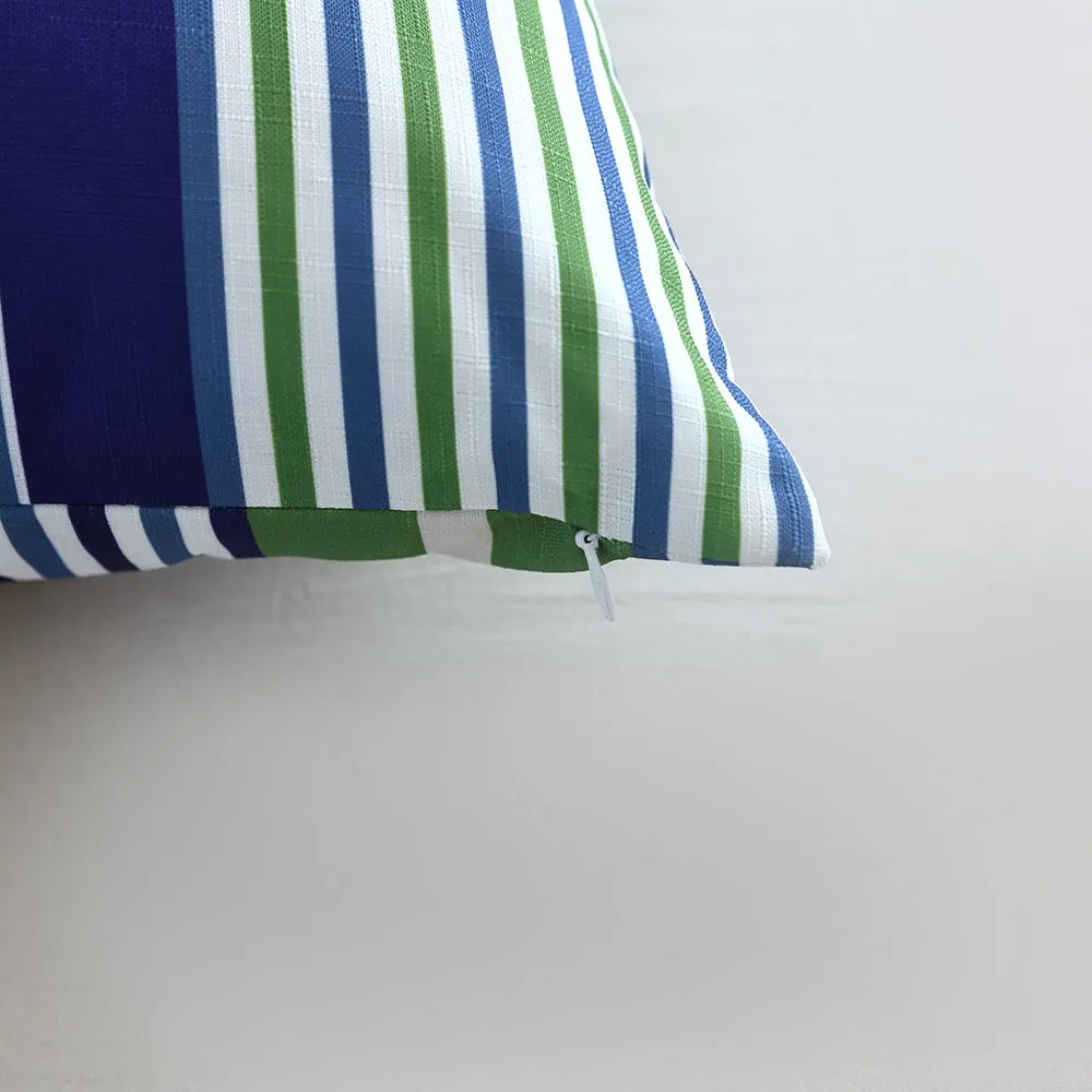 Summer Breeze Outdoor Decorative Accent Cushion - Blue Stripes