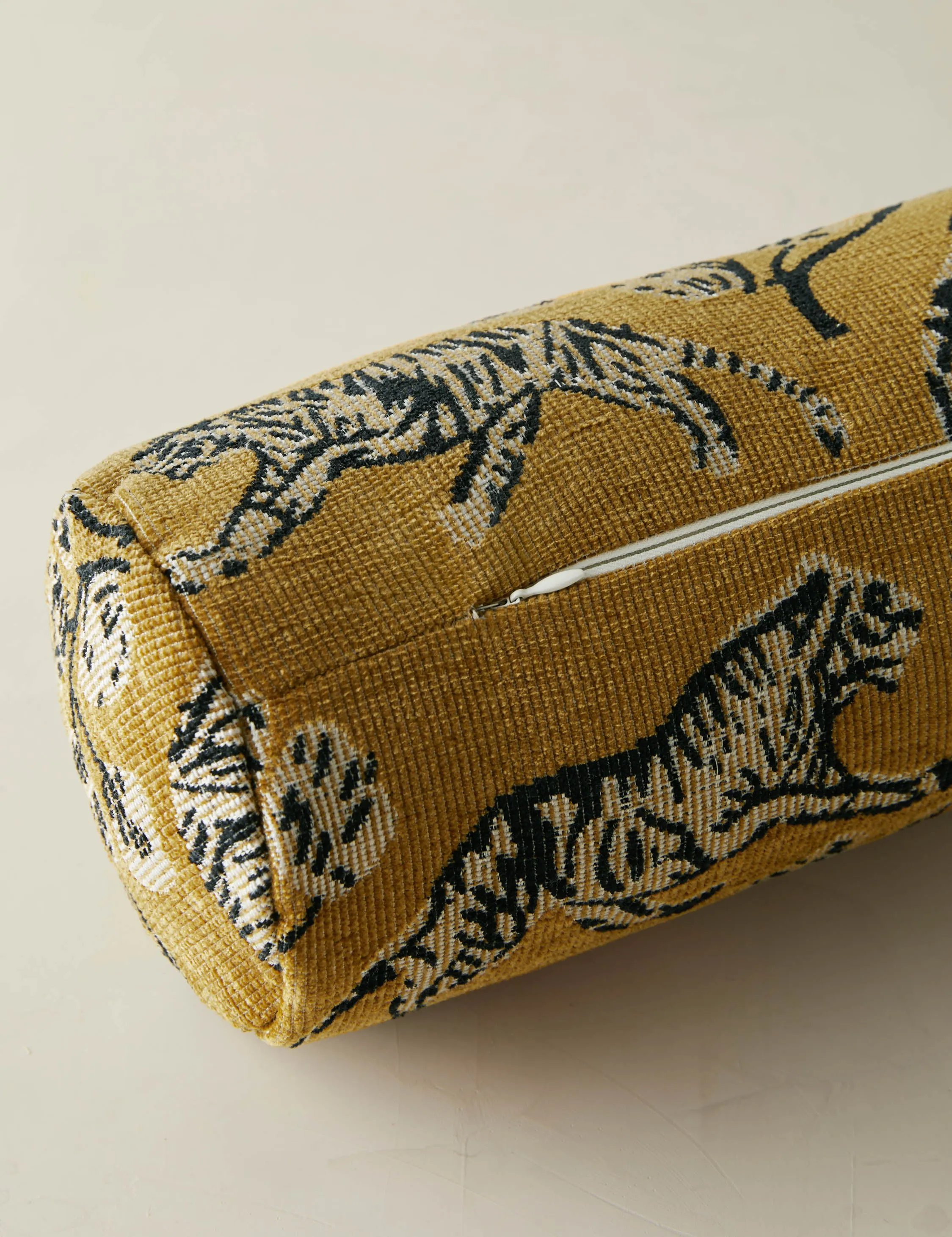 Tiger Jacquard Bolster Pillow by Sarah Sherman Samuel Lulu and Georgia