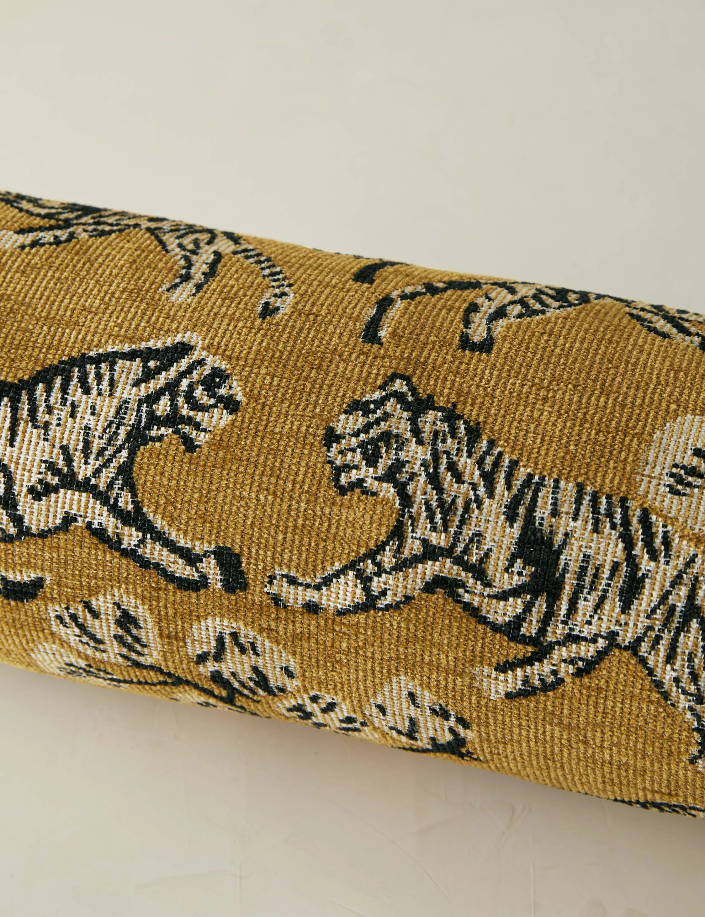 Tiger Jacquard Bolster Pillow by Sarah Sherman Samuel Lulu and Georgia