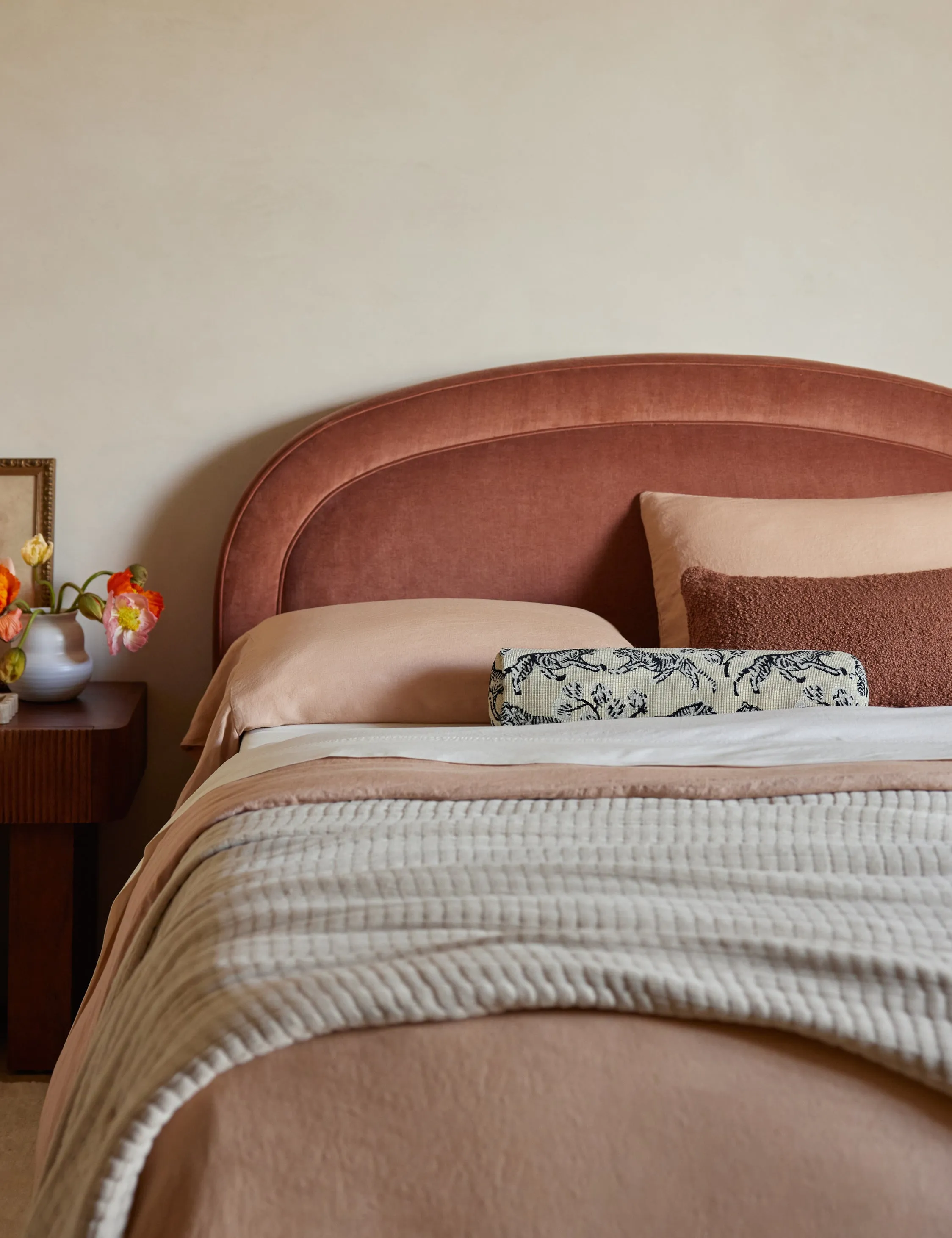 Tiger Jacquard Bolster Pillow by Sarah Sherman Samuel Lulu and Georgia