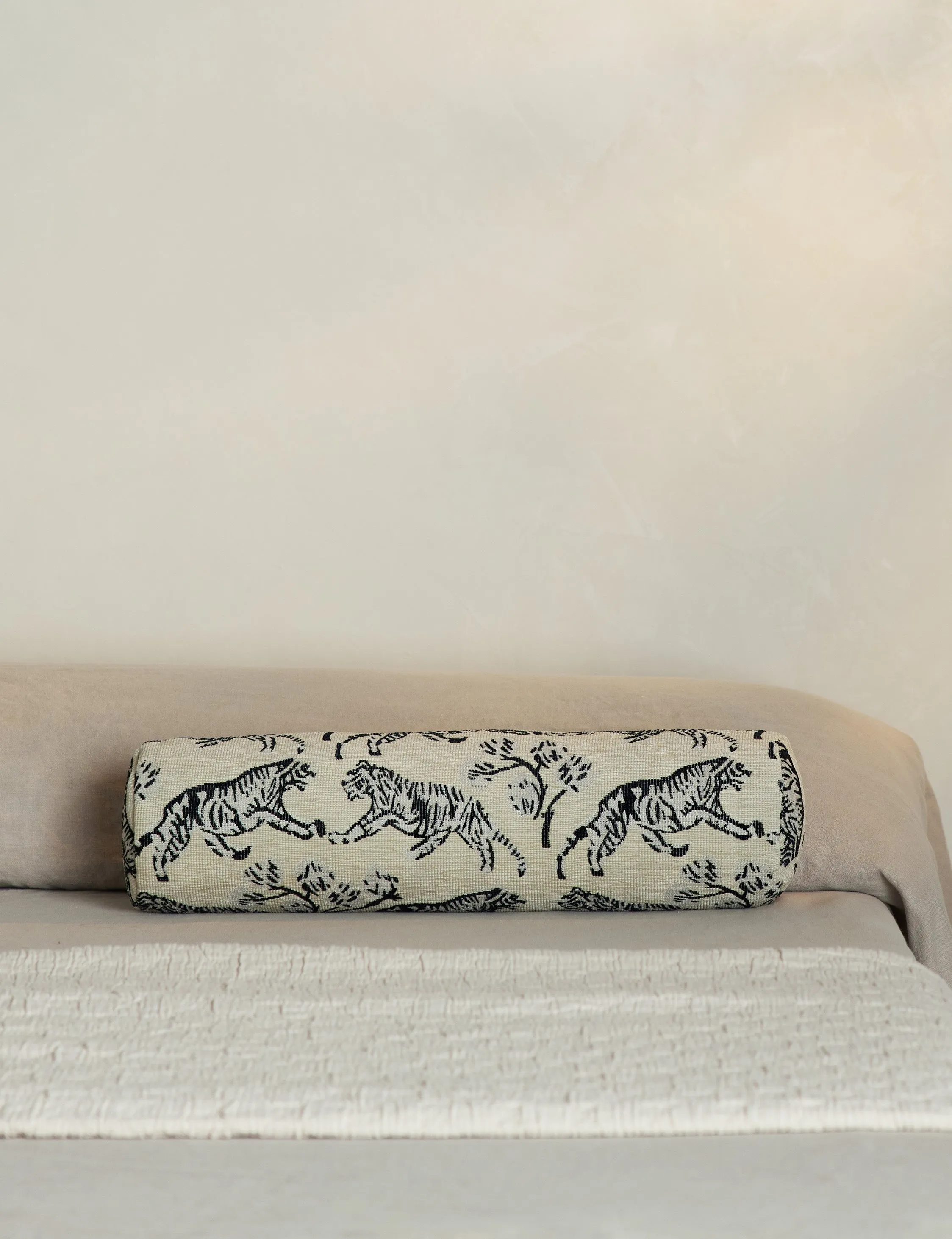 Tiger Jacquard Bolster Pillow by Sarah Sherman Samuel Lulu and Georgia