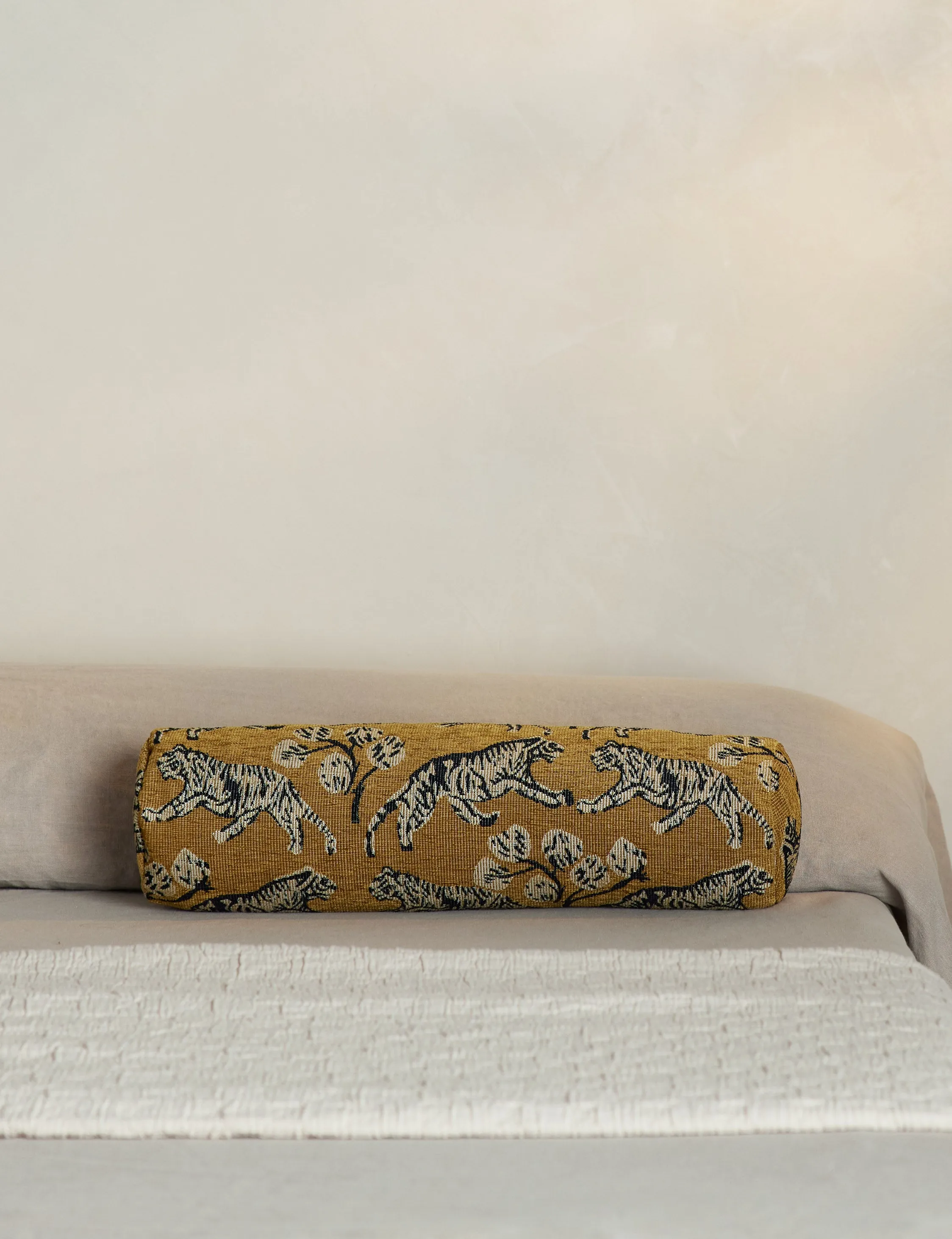 Tiger Jacquard Bolster Pillow by Sarah Sherman Samuel Lulu and Georgia