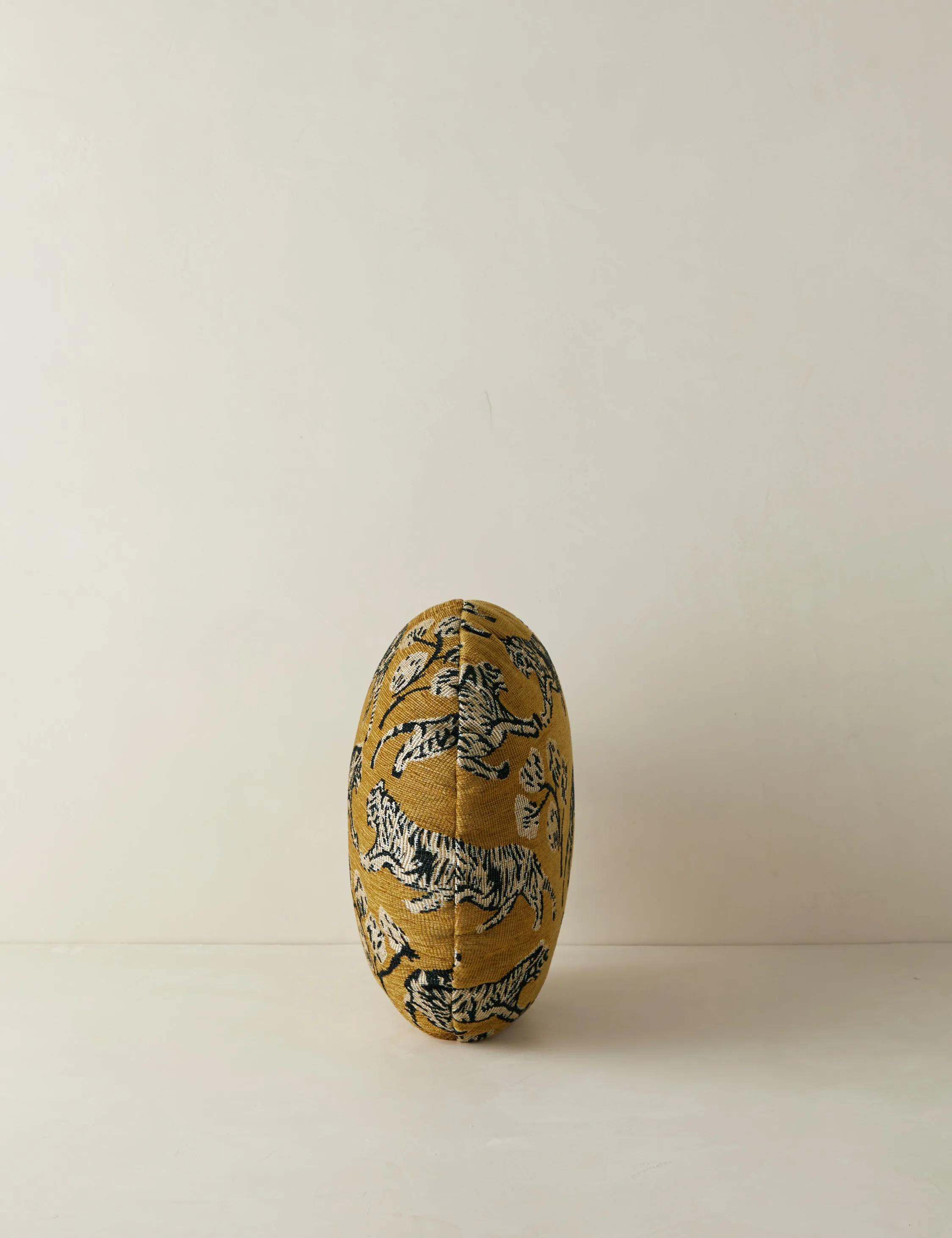 Tiger Jacquard Round Pillow by Sarah Sherman Samuel Lulu and Georgia