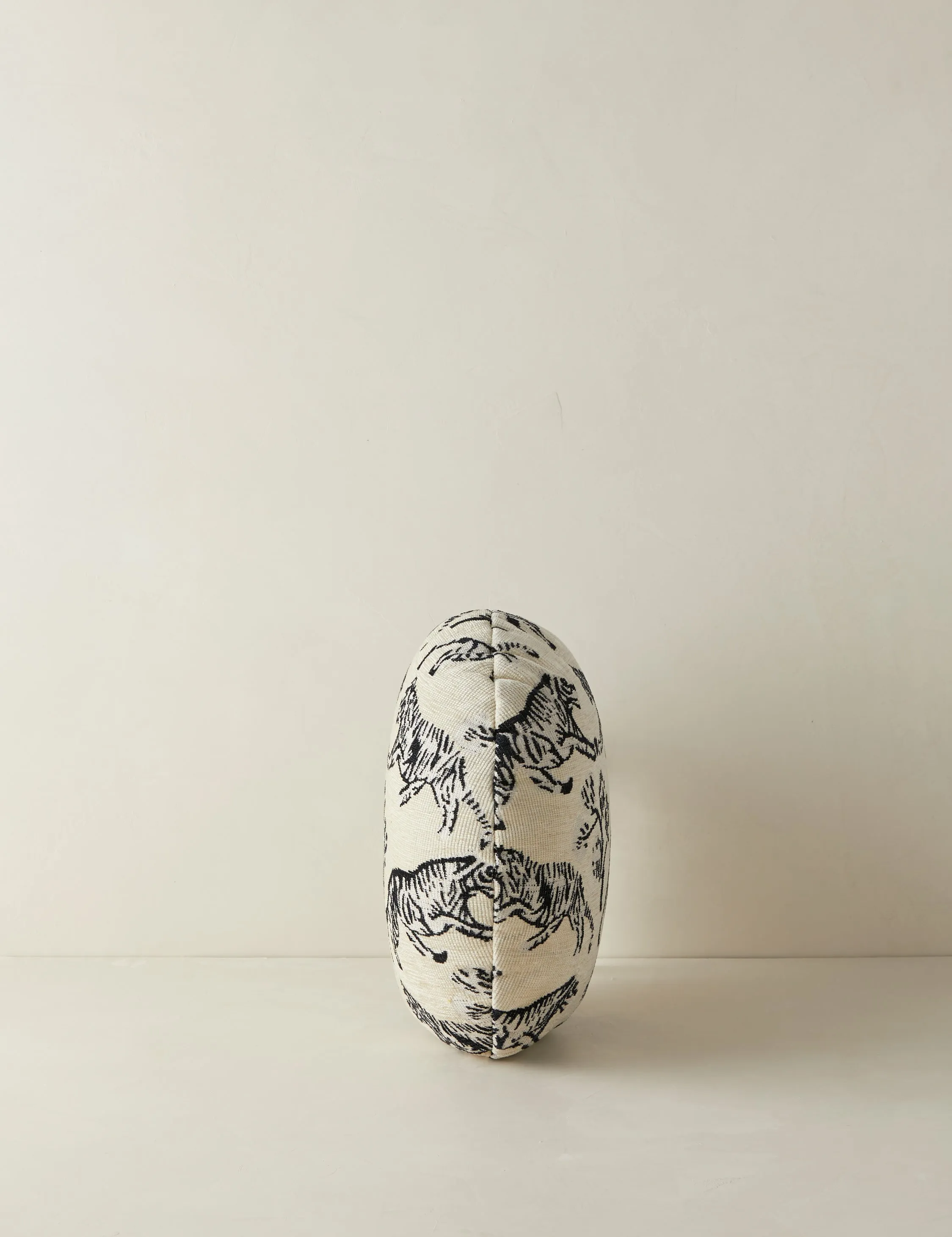 Tiger Jacquard Round Pillow by Sarah Sherman Samuel Lulu and Georgia