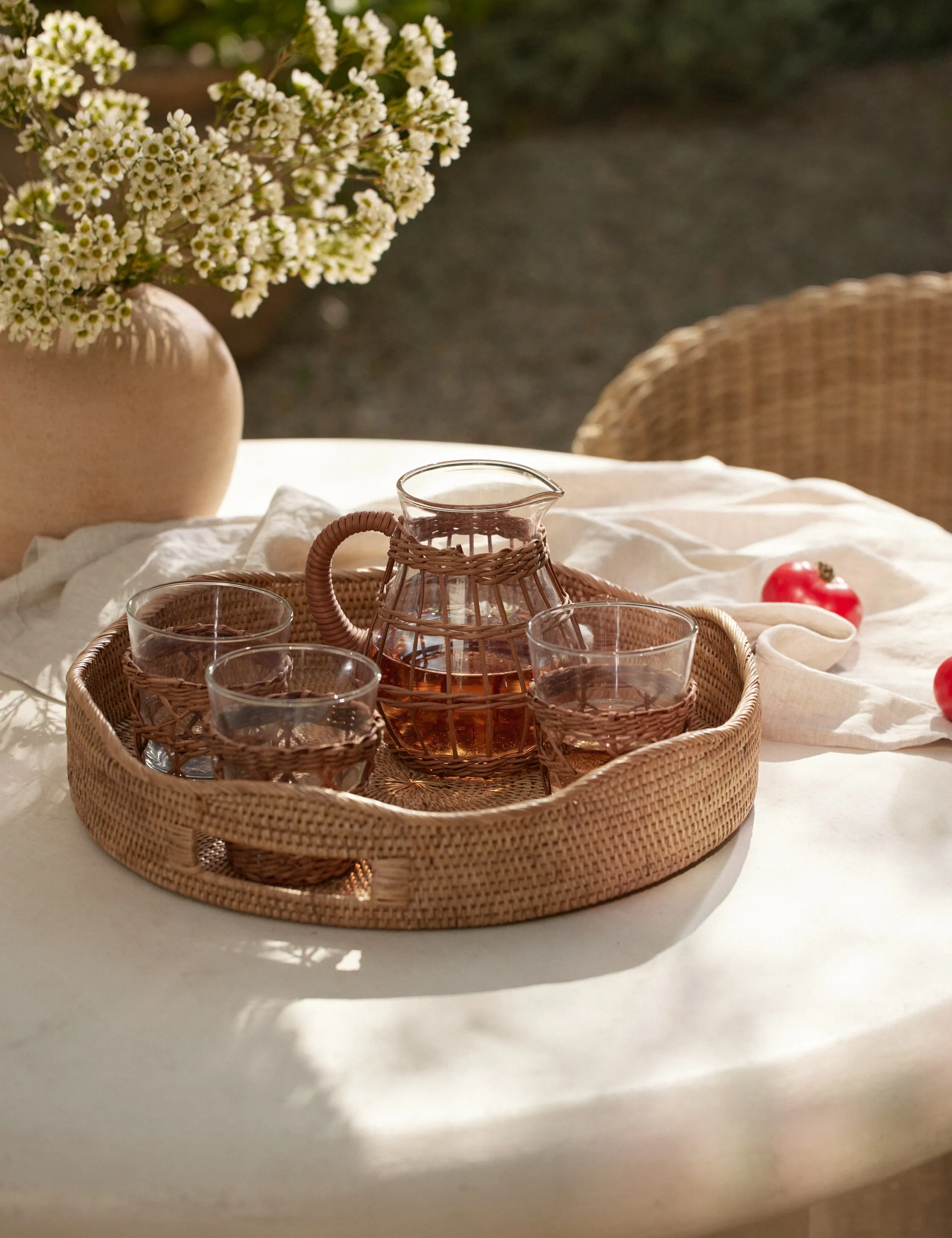Tyna Rattan Tray Lulu and Georgia