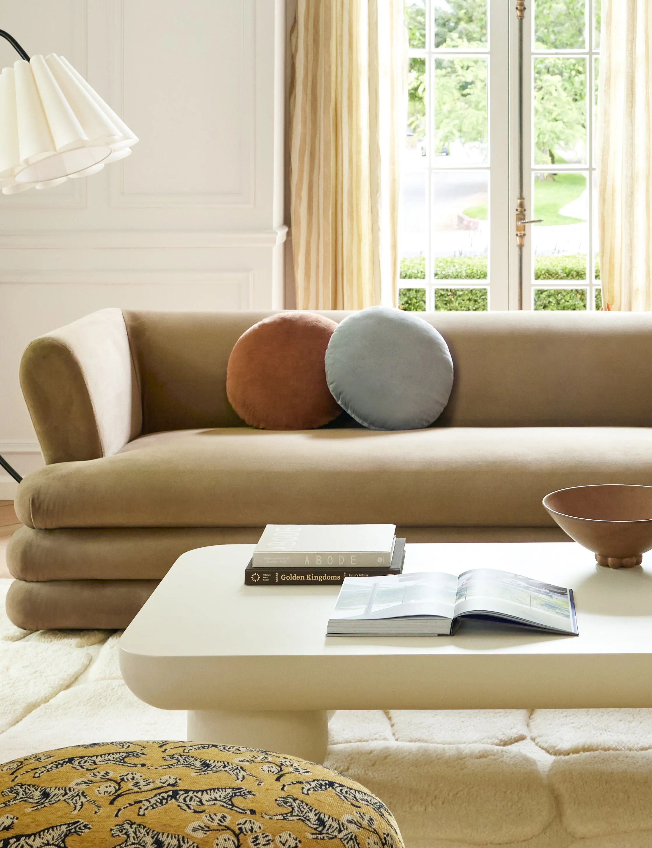 Velvet Round Pillow by Sarah Sherman Samuel Lulu and Georgia